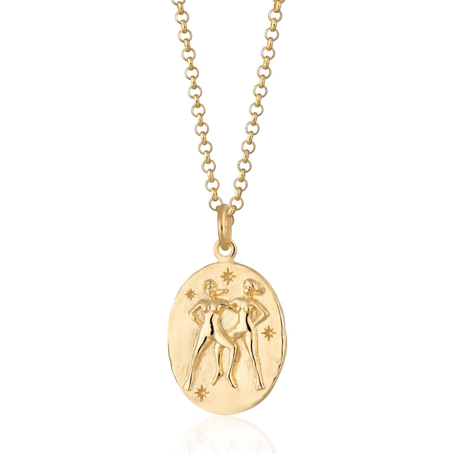 Gold Gemini Zodiac Charm Necklace