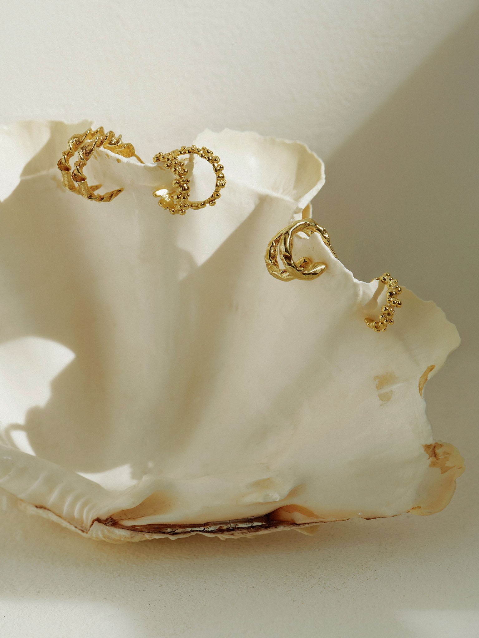 Talisman Small Hoop Earrings 14K Gold