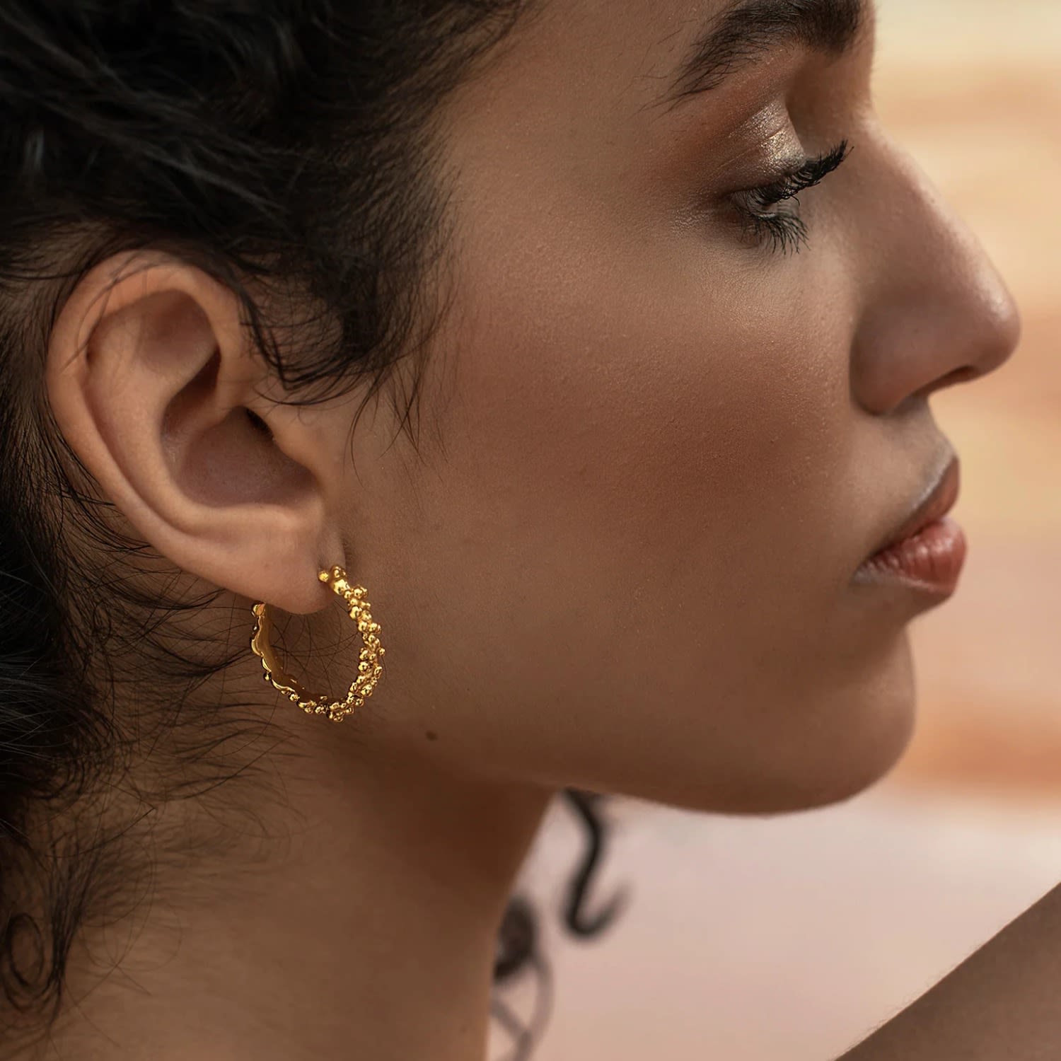 Céleste Deux Hoop Earrings Gold