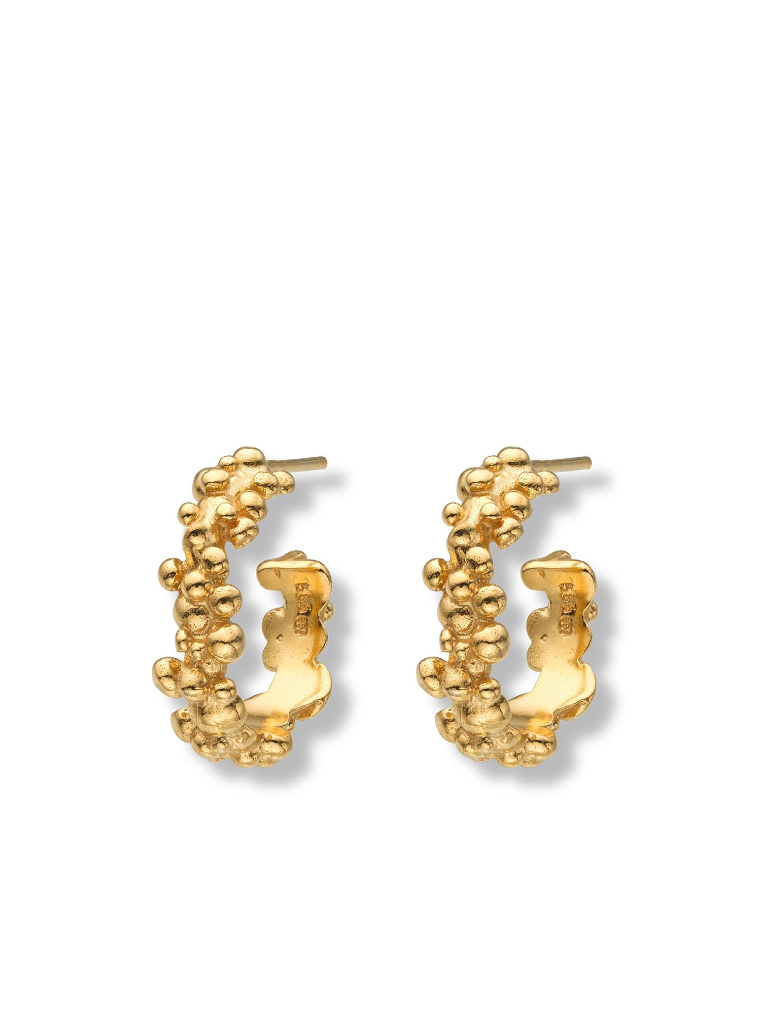 Céleste Deux Small Hoop Earrings 14K Gold