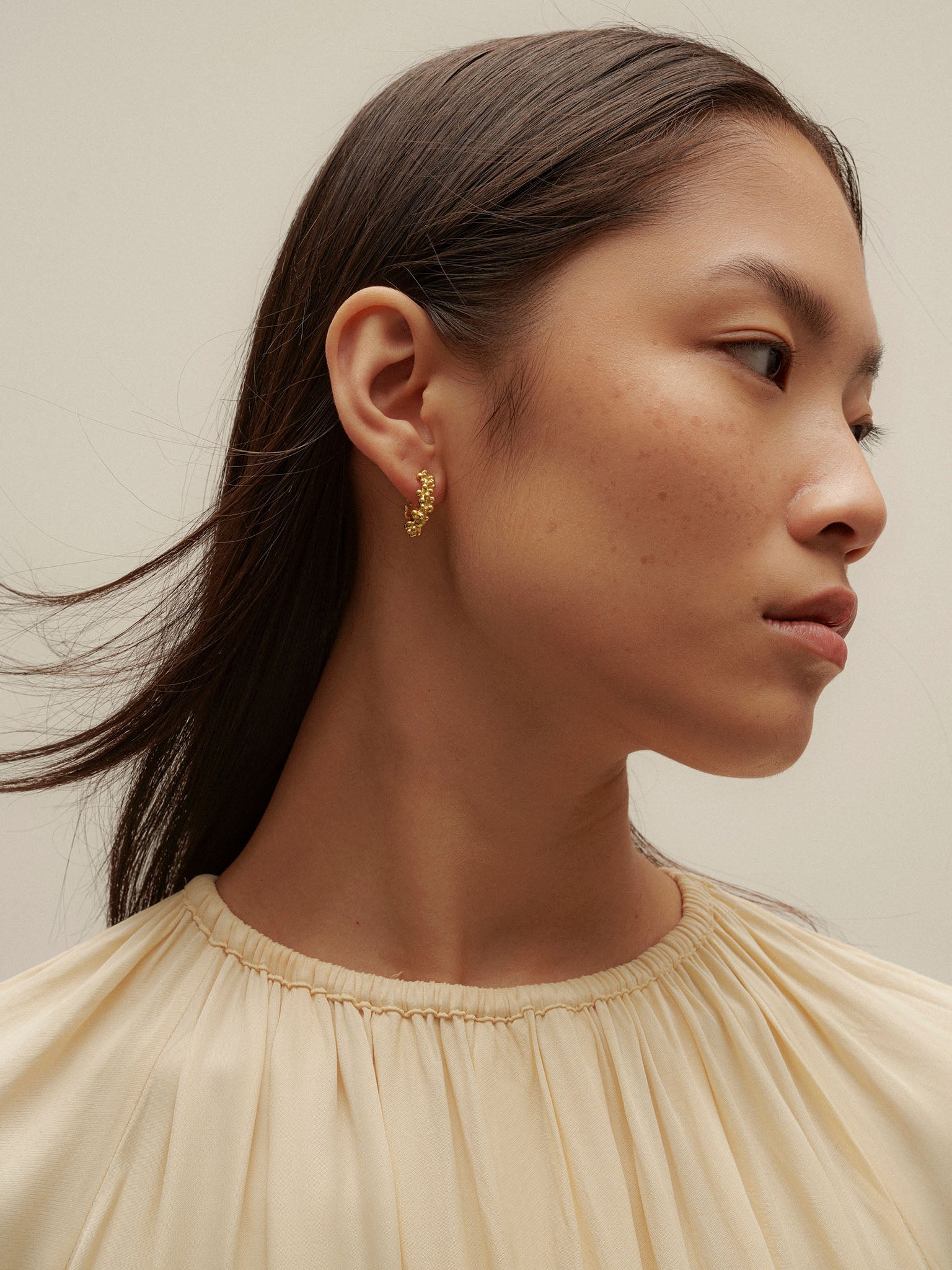 Céleste Deux Small Hoop Earrings 14K Gold