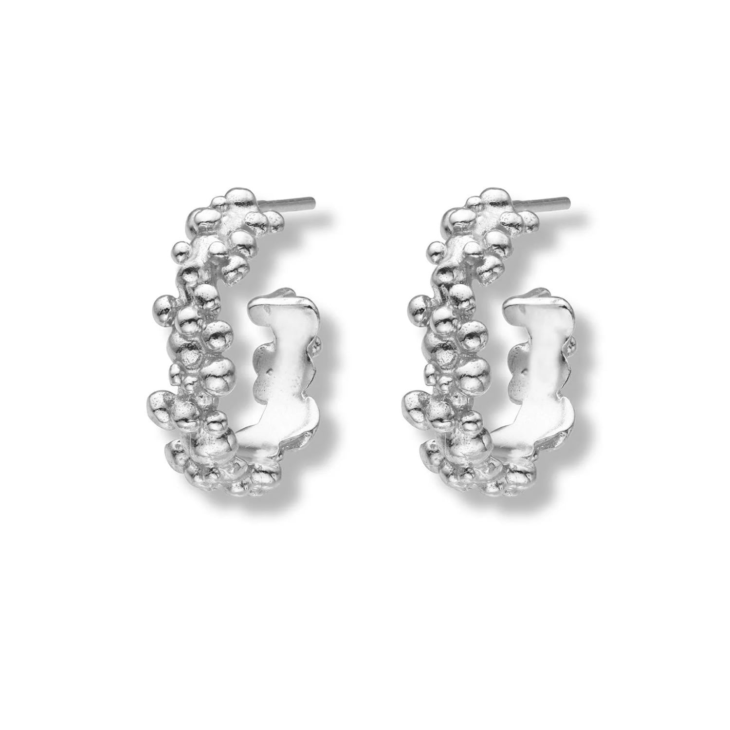 Céleste Deux Small Hoop Earrings Silver