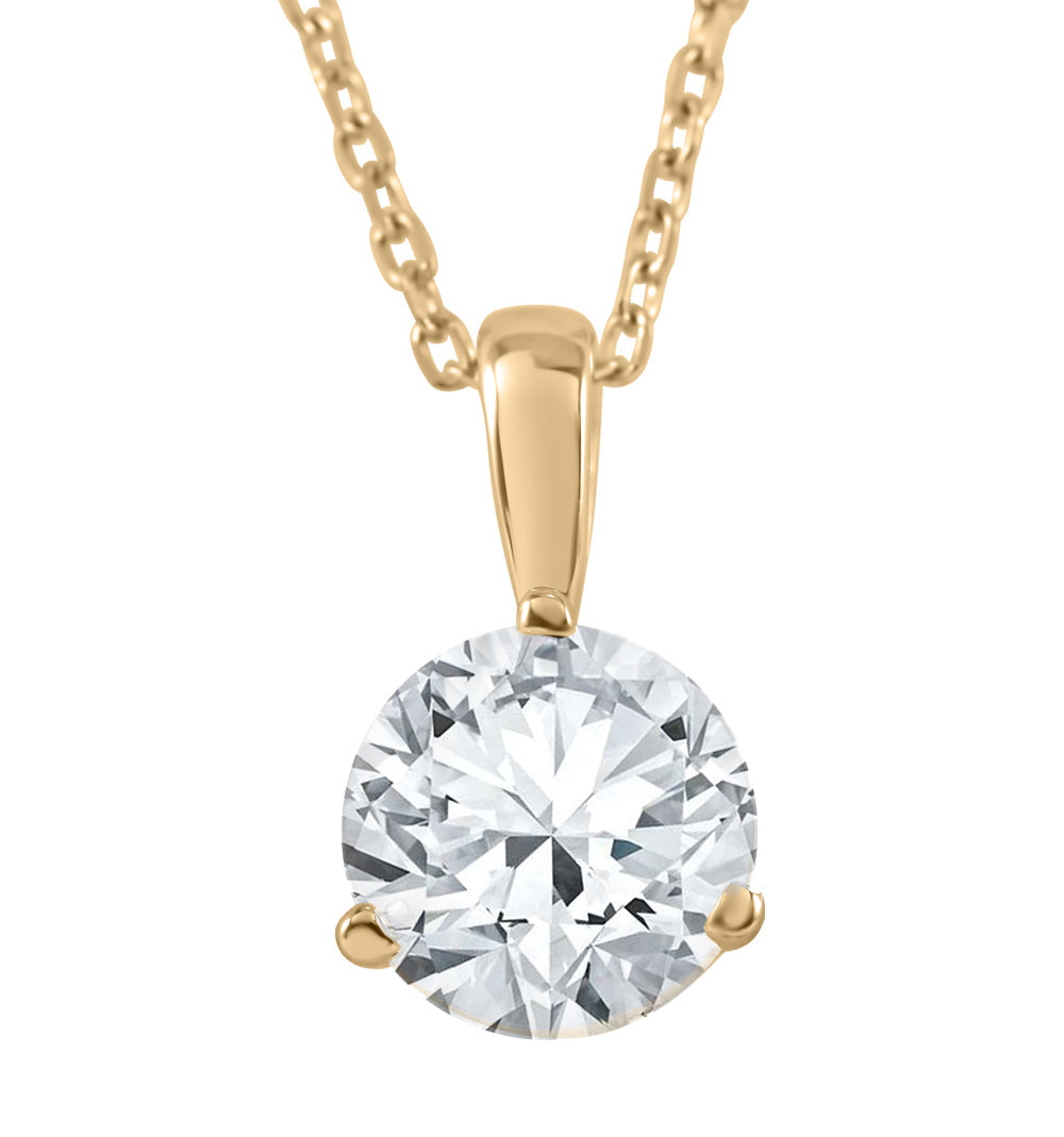 1/2 ct Solitaire Lab Grown Diamond Pendant available in 14K and Platinum