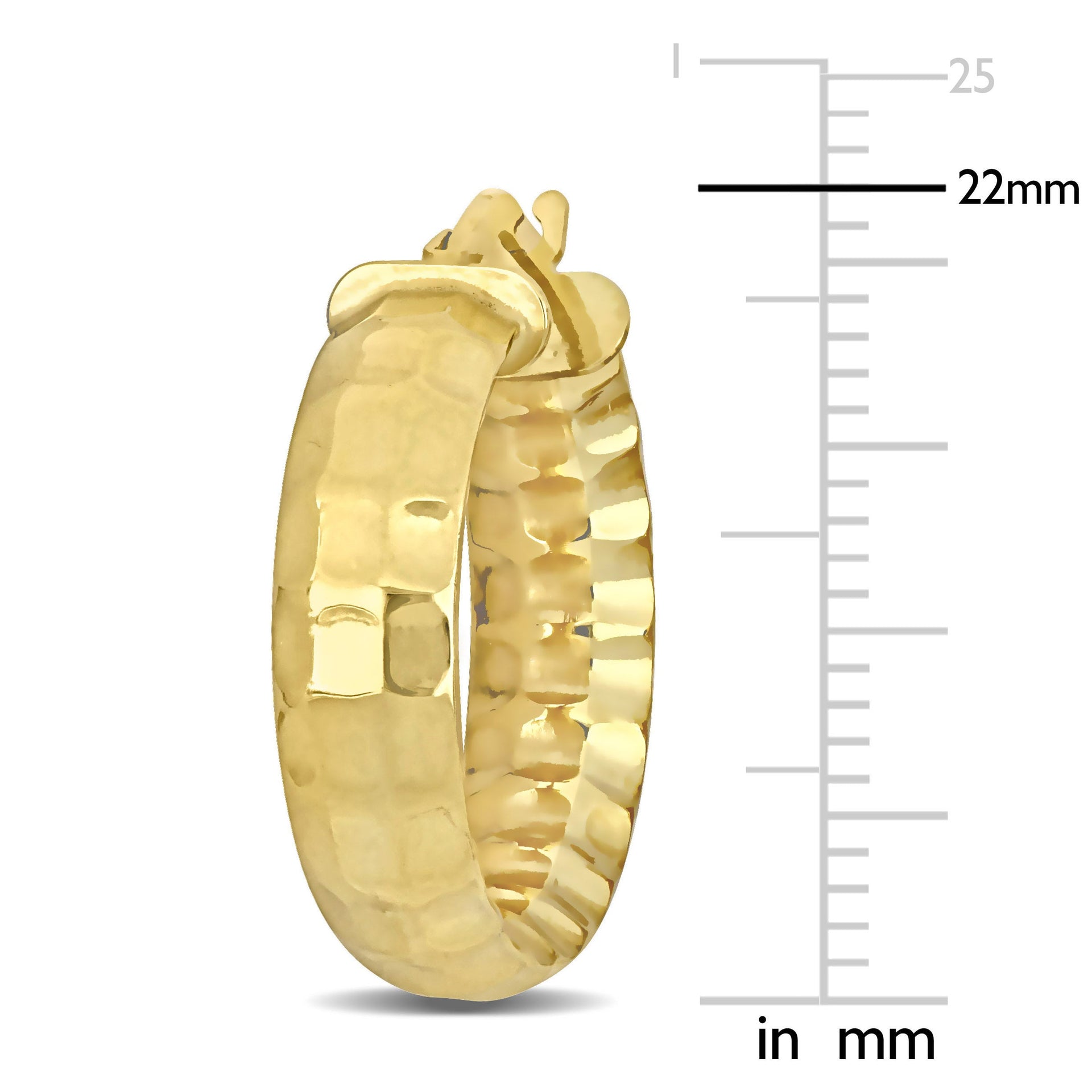 22 MM Faceted Earrings in 14K Yellow Gold