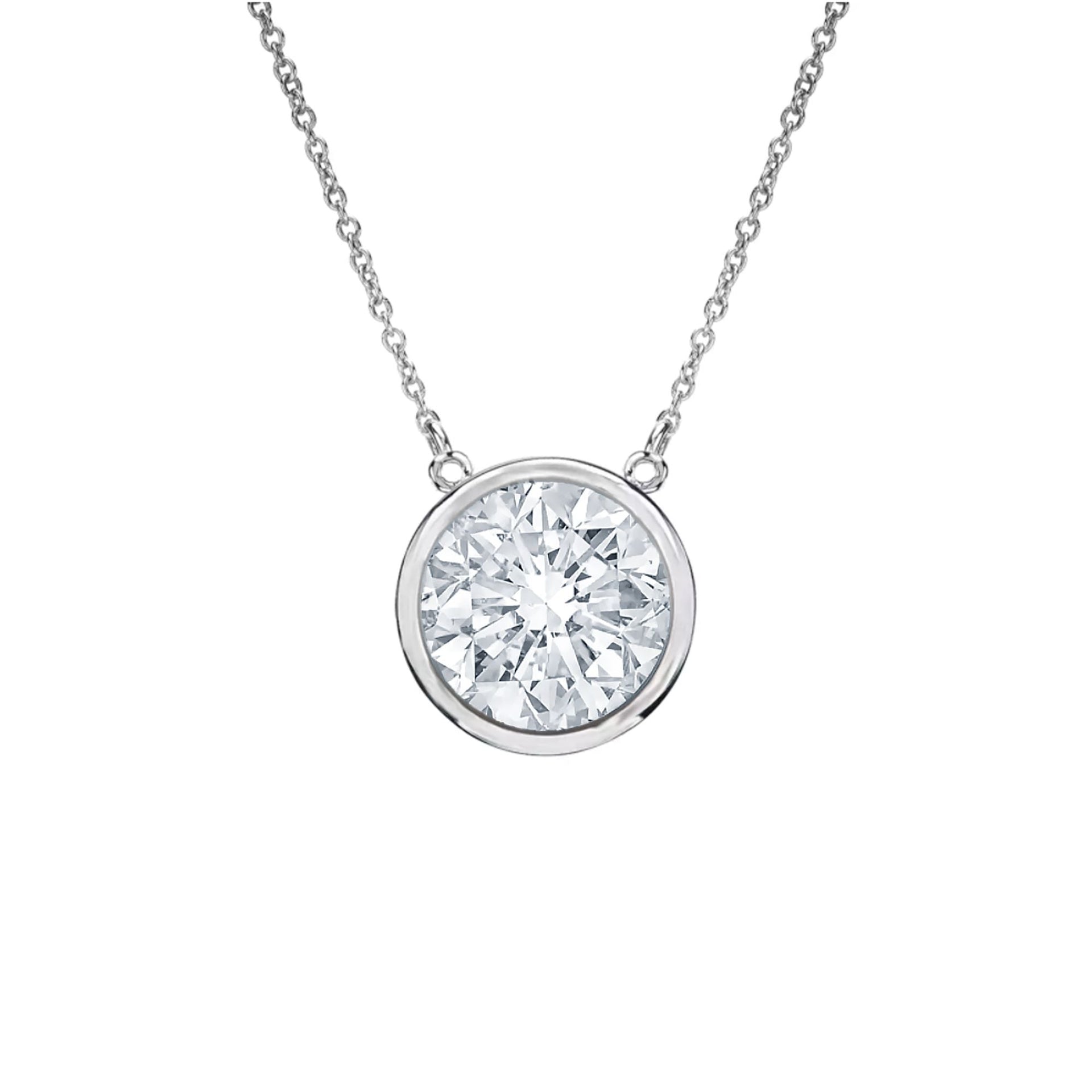 14kt white gold, 18' diamond pendant with one 0.15 cts tw round diamond