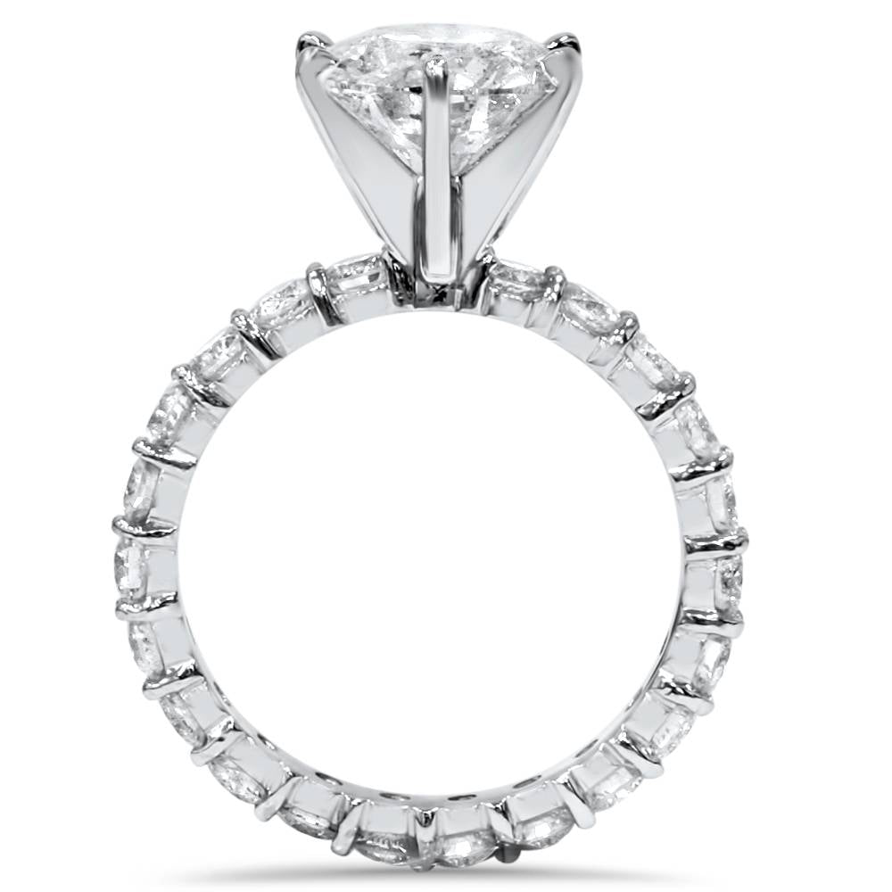 5.50CT Diamond Eternity Engagement Ring 14K White Gold