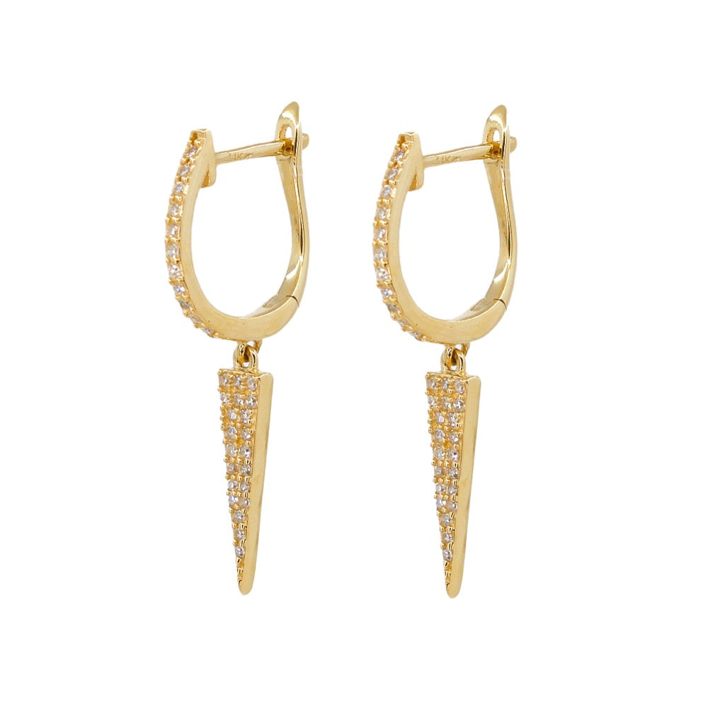 Gold Diamond Spike Hoop Earring