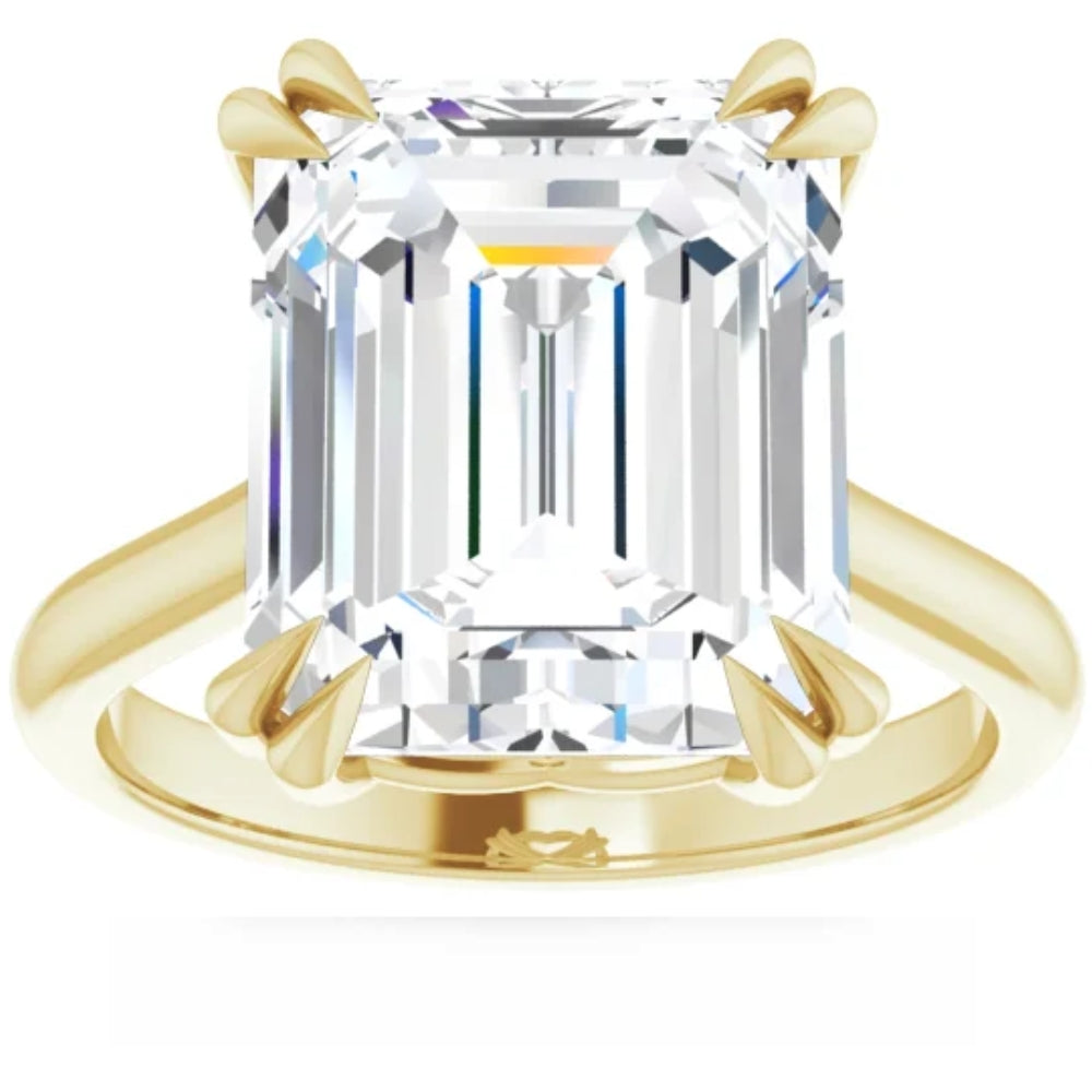 Certified 5.02Ct Emerald Cut Diamond Designer Engagement Ring Lab Grown 14k Gold