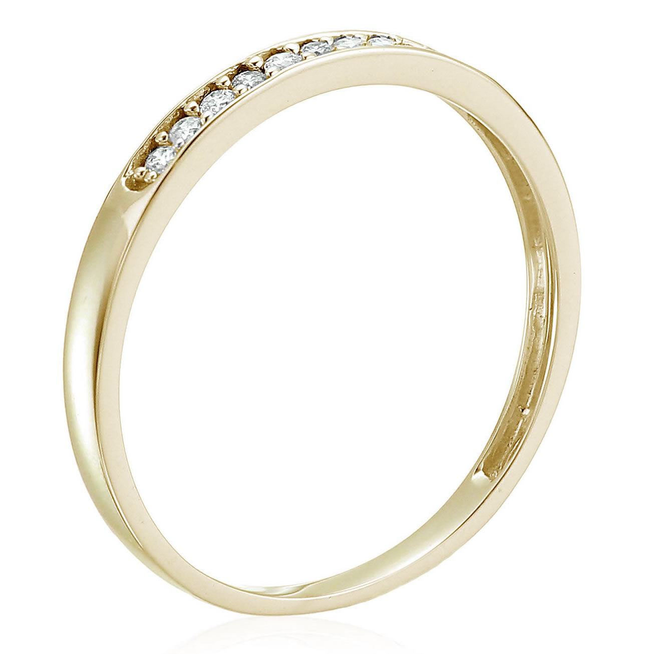 1/10 cttw Diamond Wedding Band 10K Gold 10 Stones Prong Set