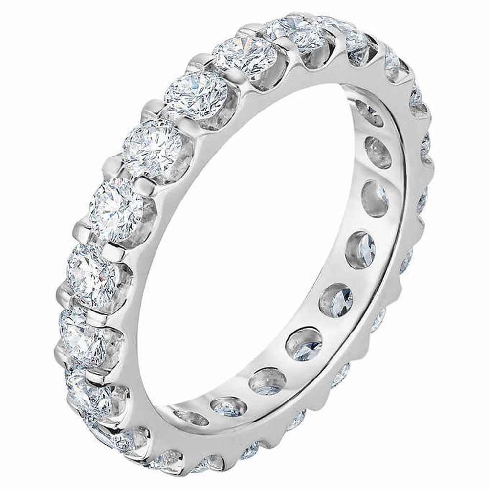 2 Ct Moissanite Eternity Ring Womens Wedding Band 14k White Gold