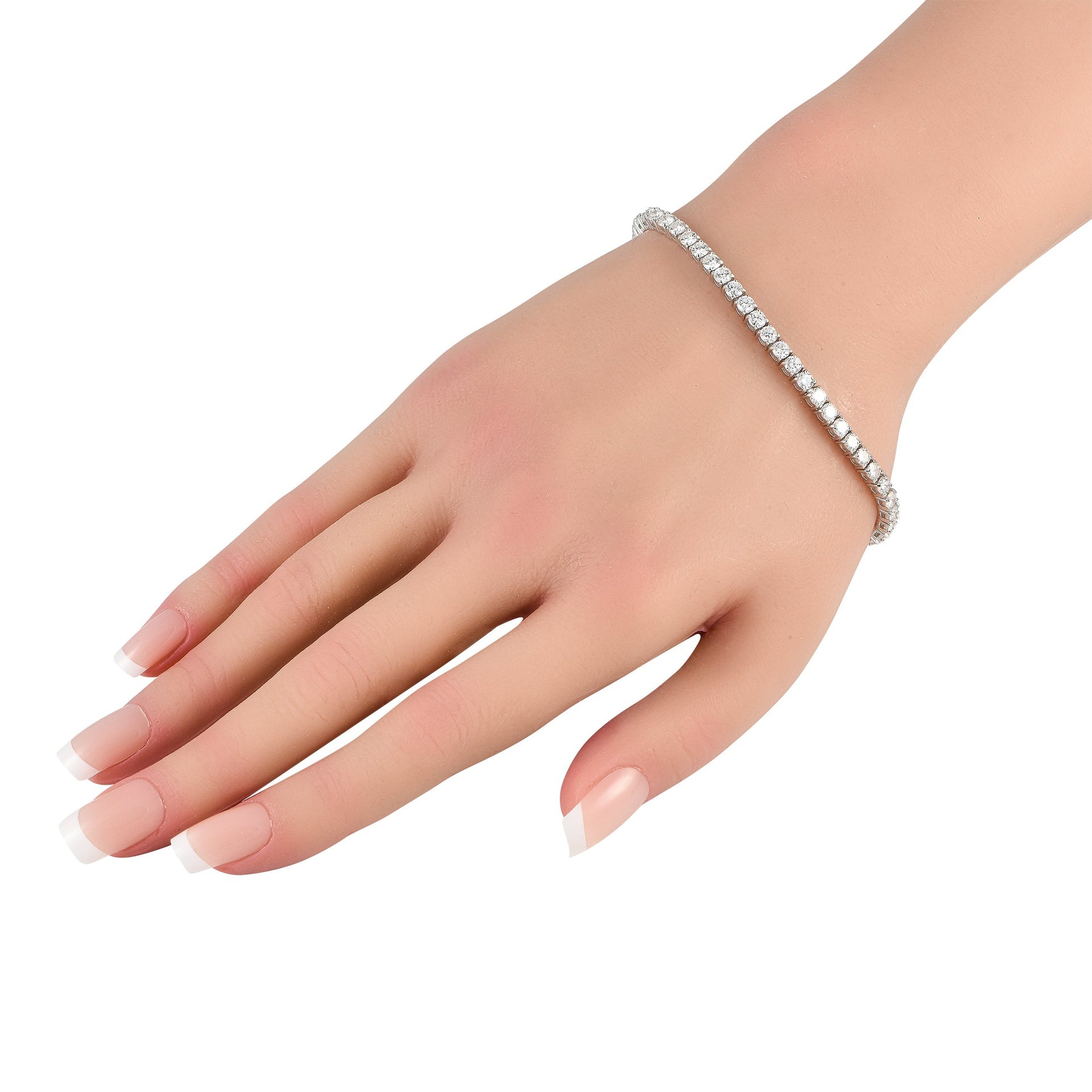 LB Exclusive 14K White Gold 6.82ct Diamond Tennis Bracelet MF10-122624 MF22-122624