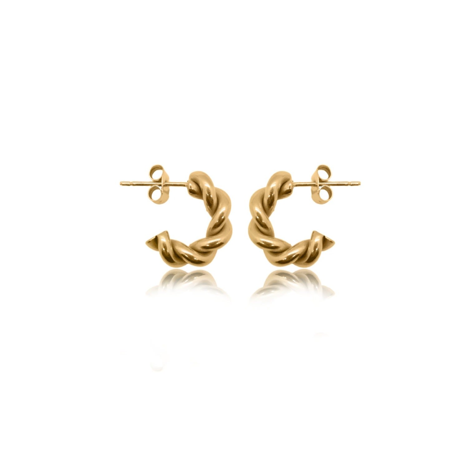 Celeste Mini Twist Chain Dainty Hoop Earrings