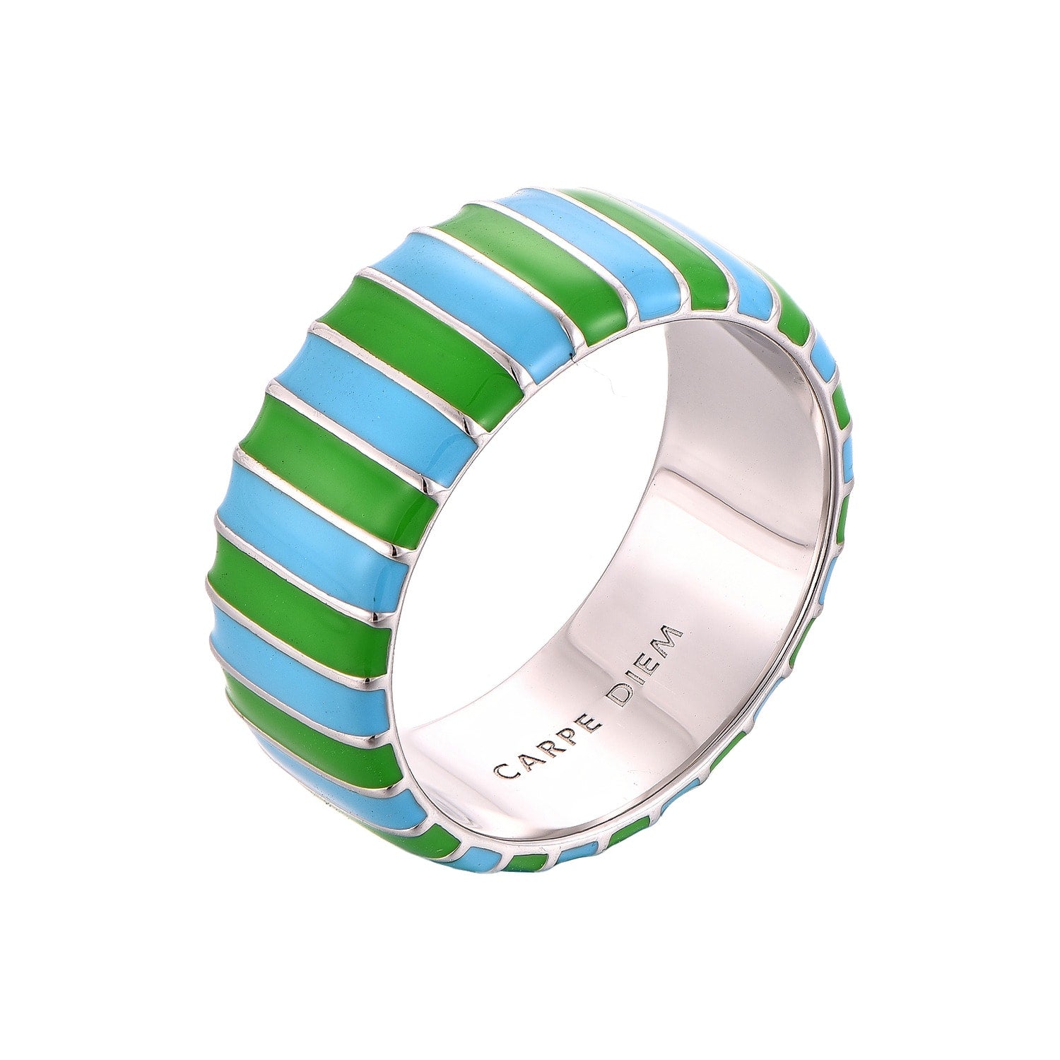 Celeste & Green Thick Ring