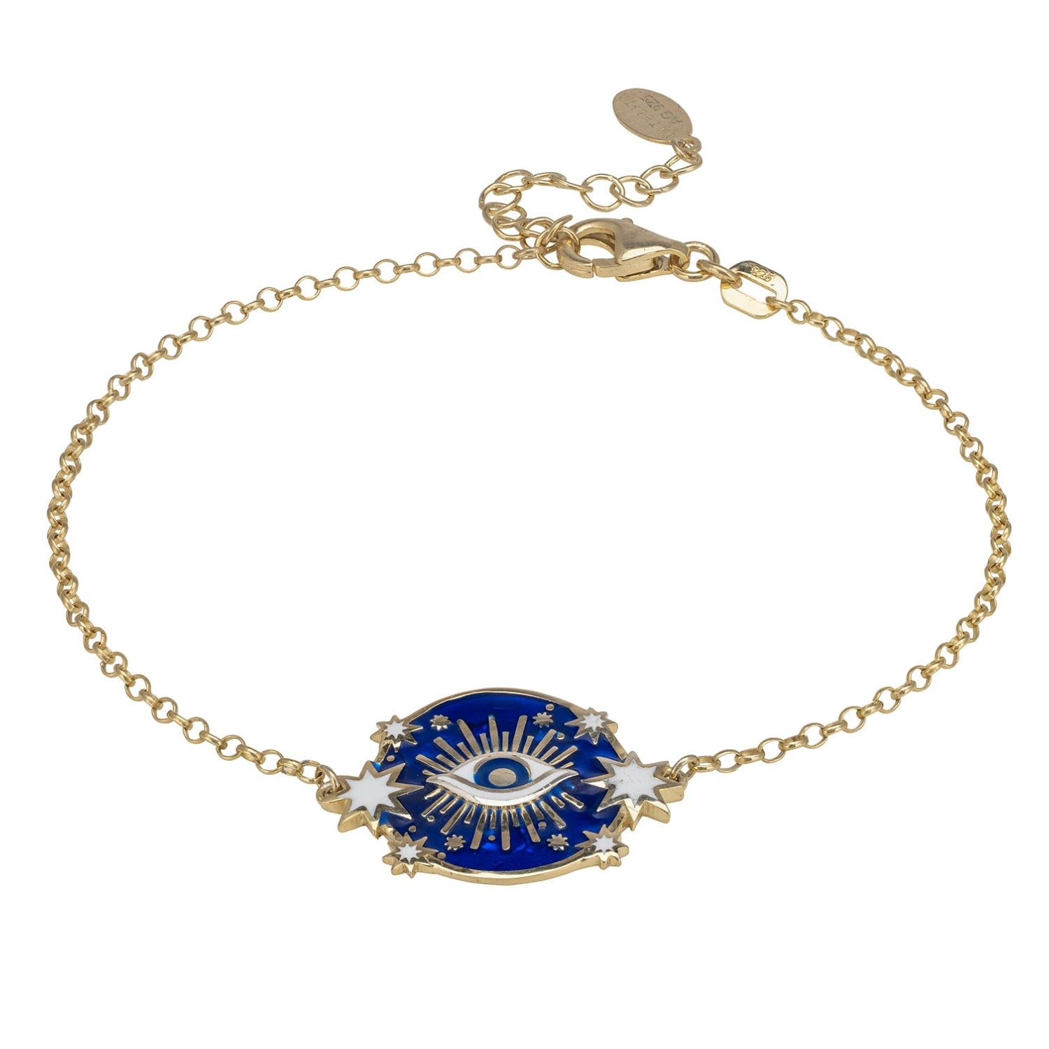 Celestial All Seeing Eye Bracelet Blue Enamel Gold