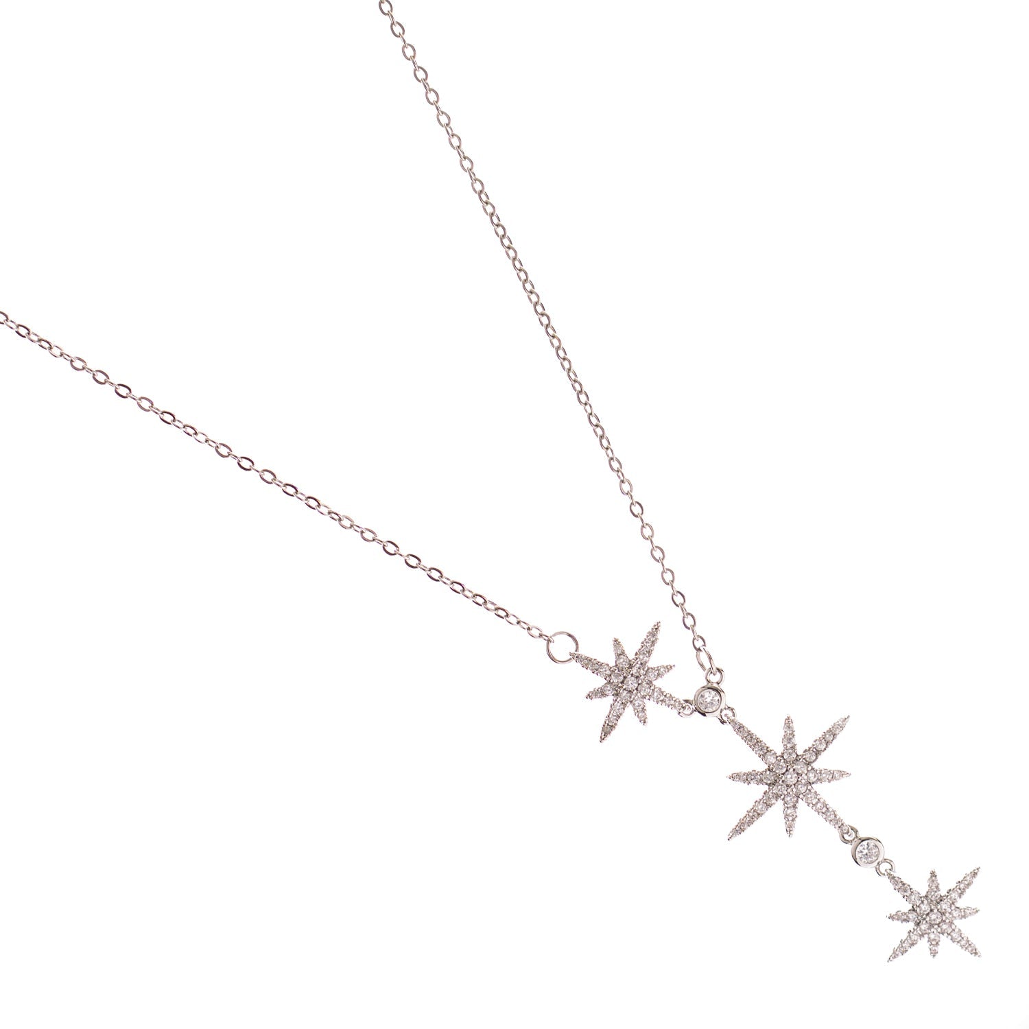 Celestial Cascade Silver Necklace - Silver