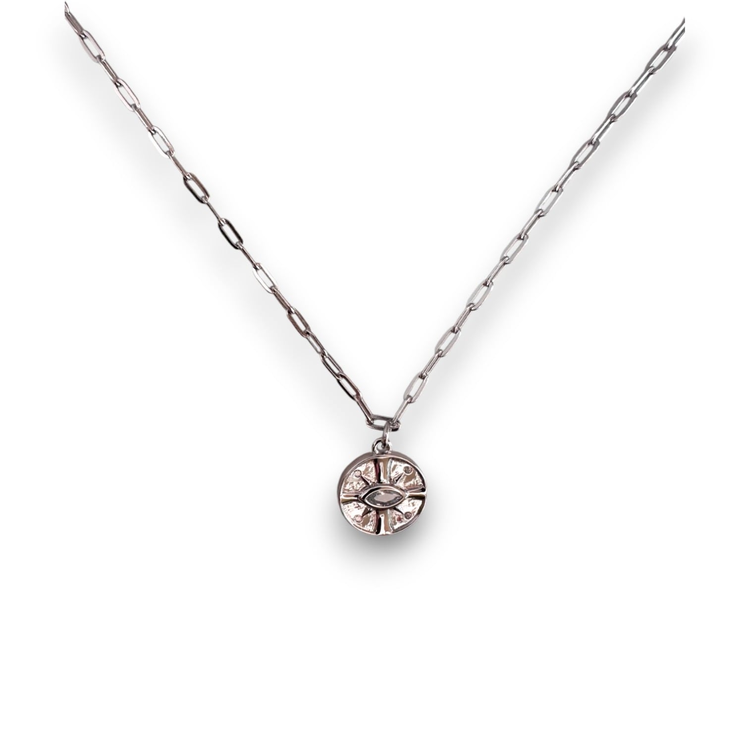 Celestial Compass Pendant Necklace - Silver