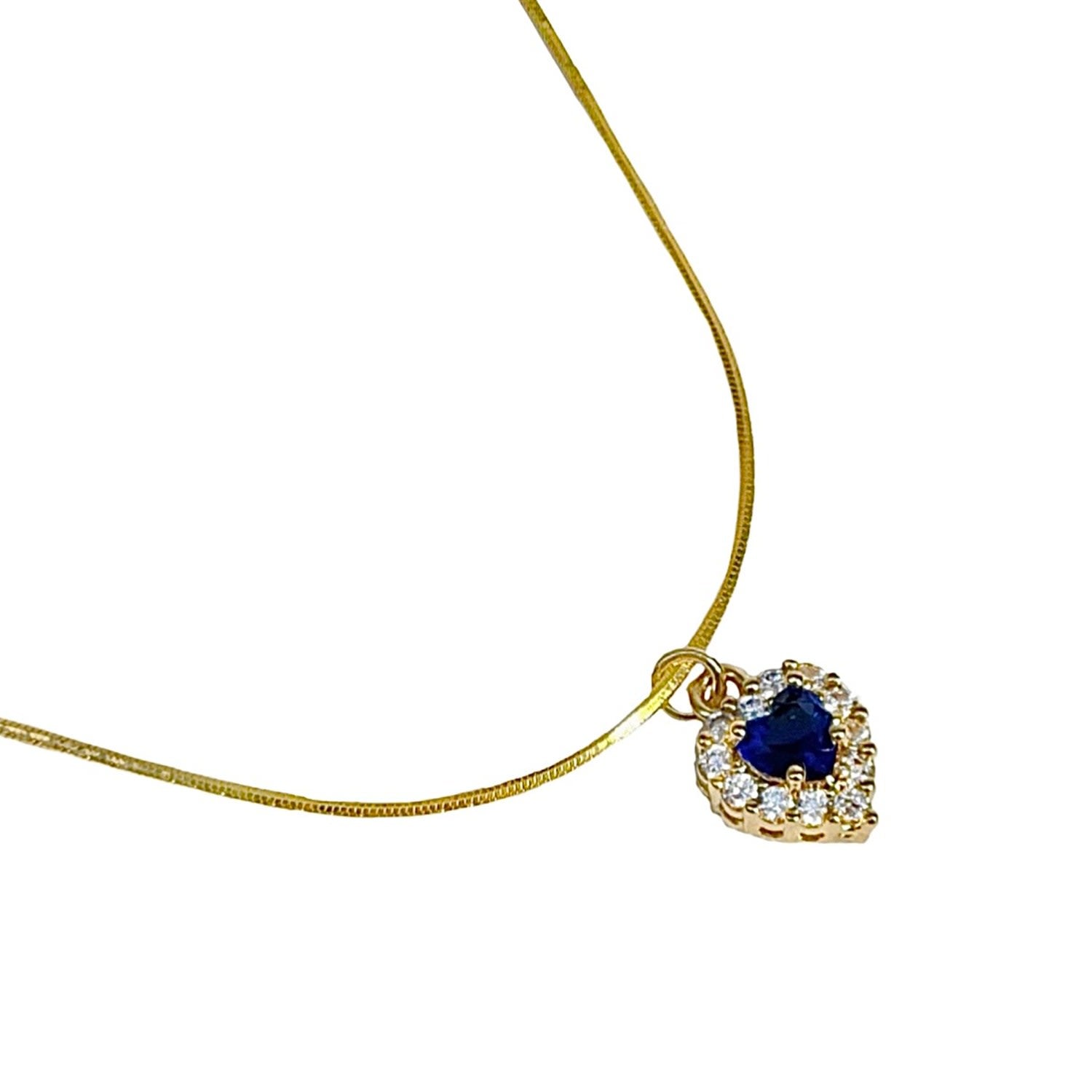 Celestial Heart Gems Necklace - Blue