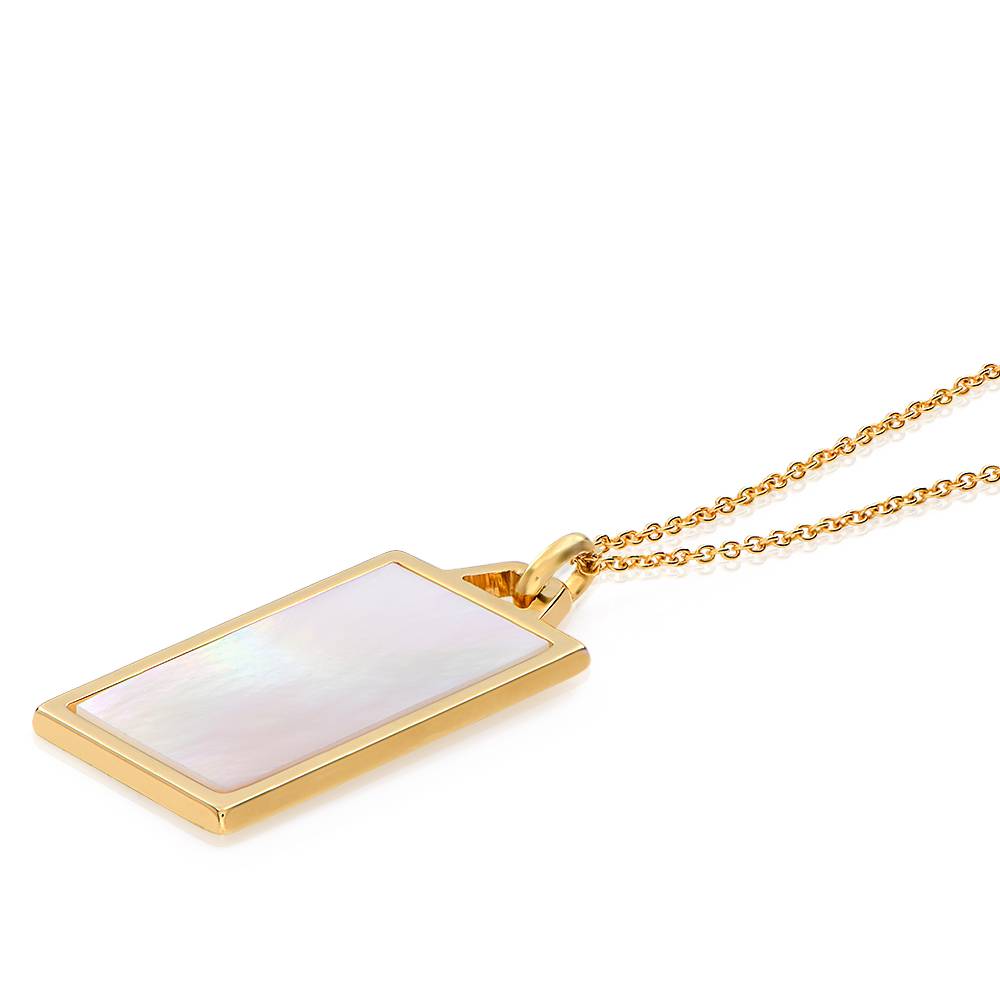 Celestial Mother of Pearl Personalized Necklace in 18K Gold Plating