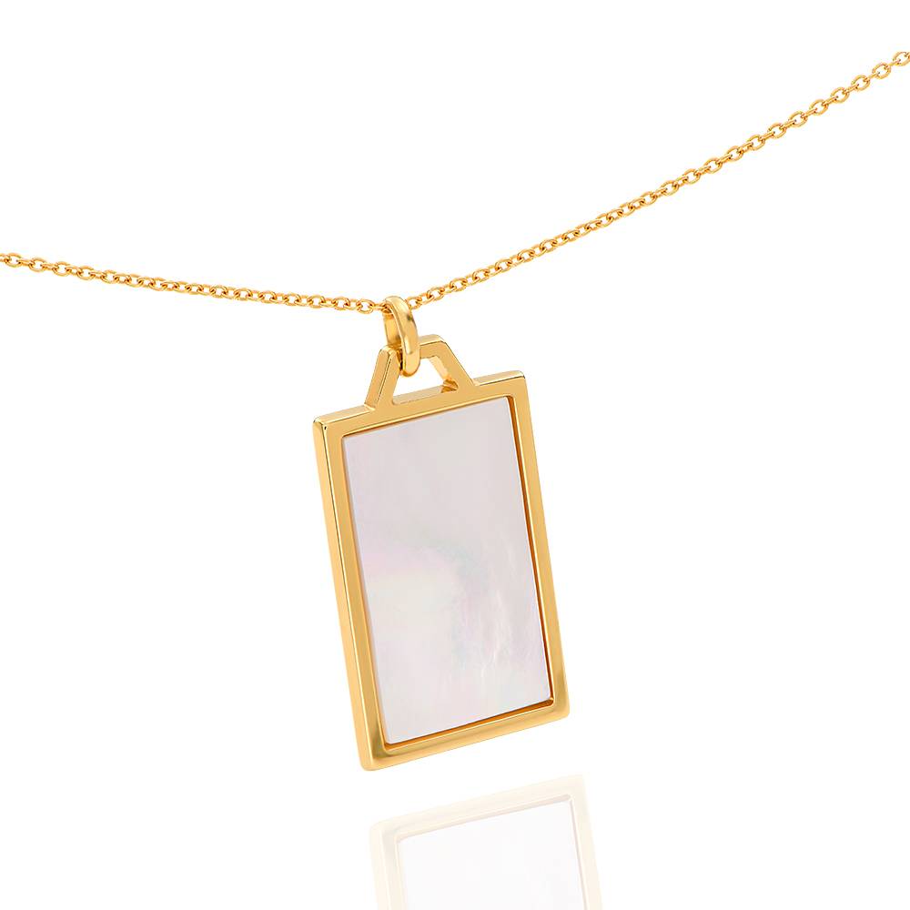 Celestial Mother of Pearl Personalized Necklace in 18K Gold Vermeil