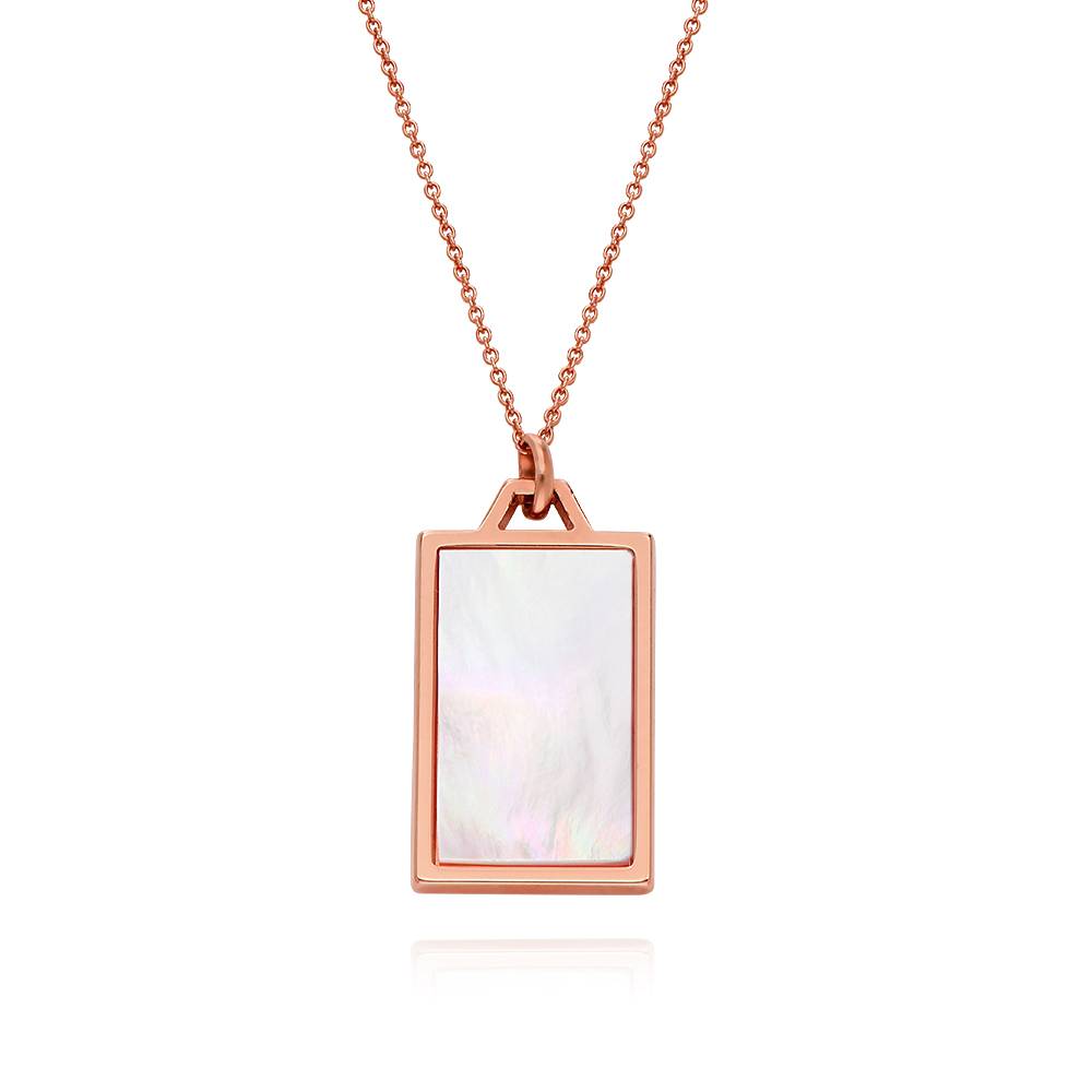 Celestial Mother of Pearl Personalized Necklace in 18K Rose Gold Plating
