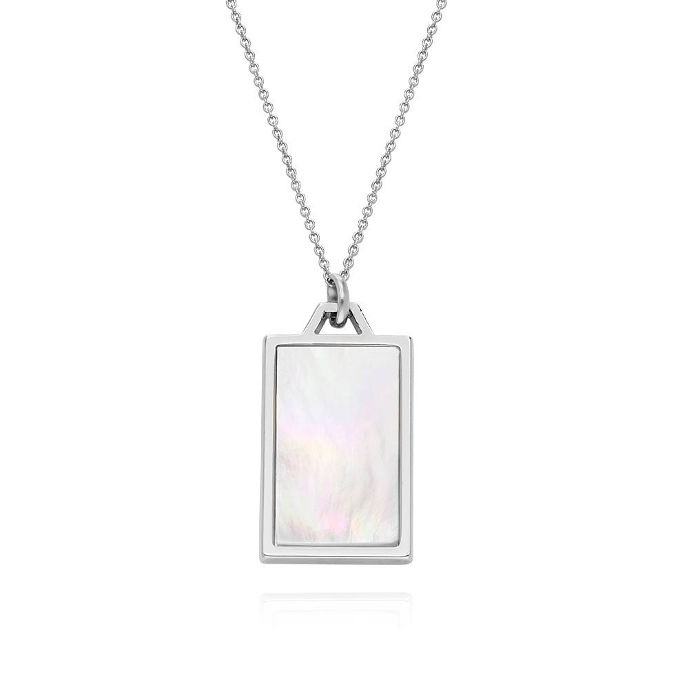 Celestial Mother of Pearl Personalized Necklace in Sterling Silver