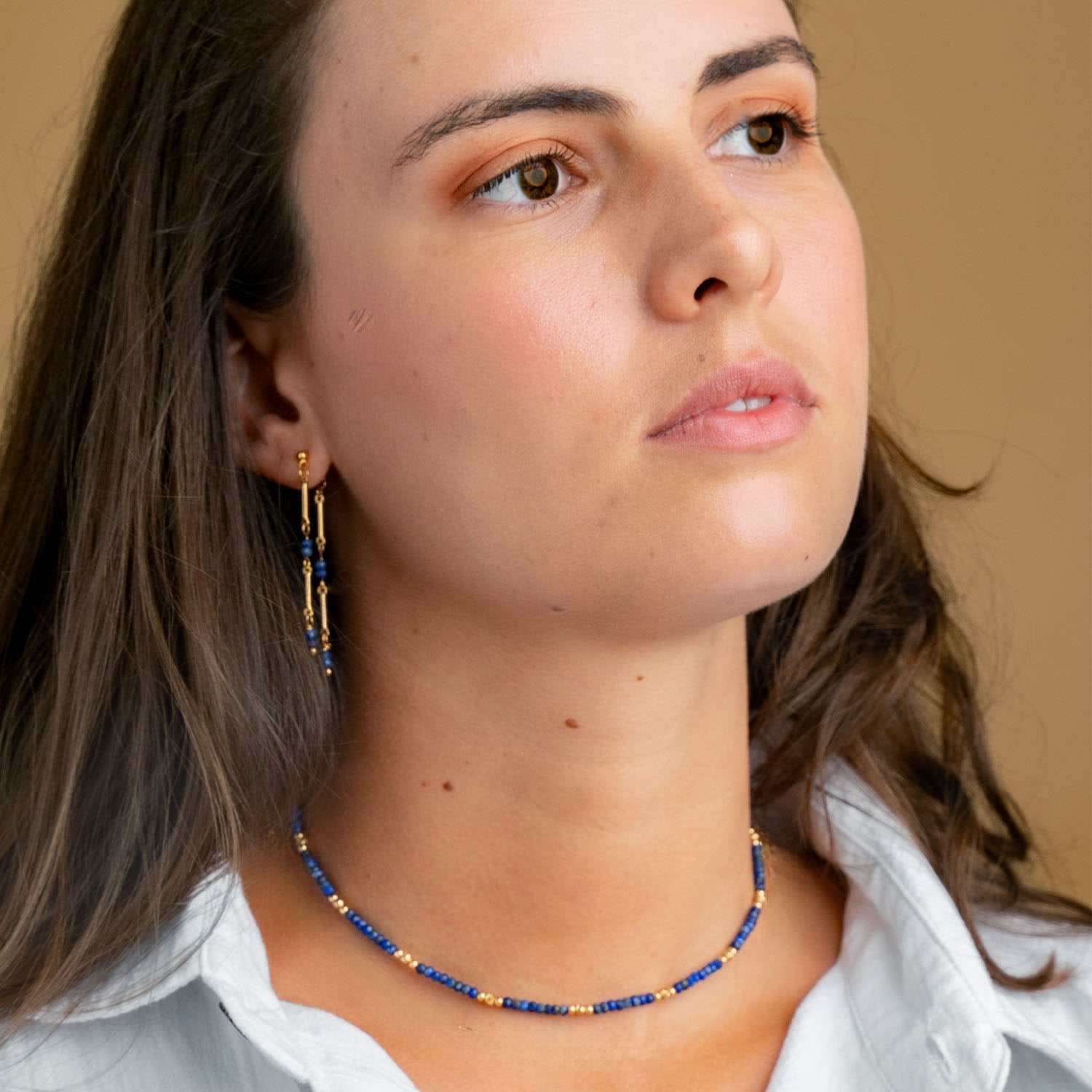Celestial Choker Necklace Lapis Lazuli Gemstone