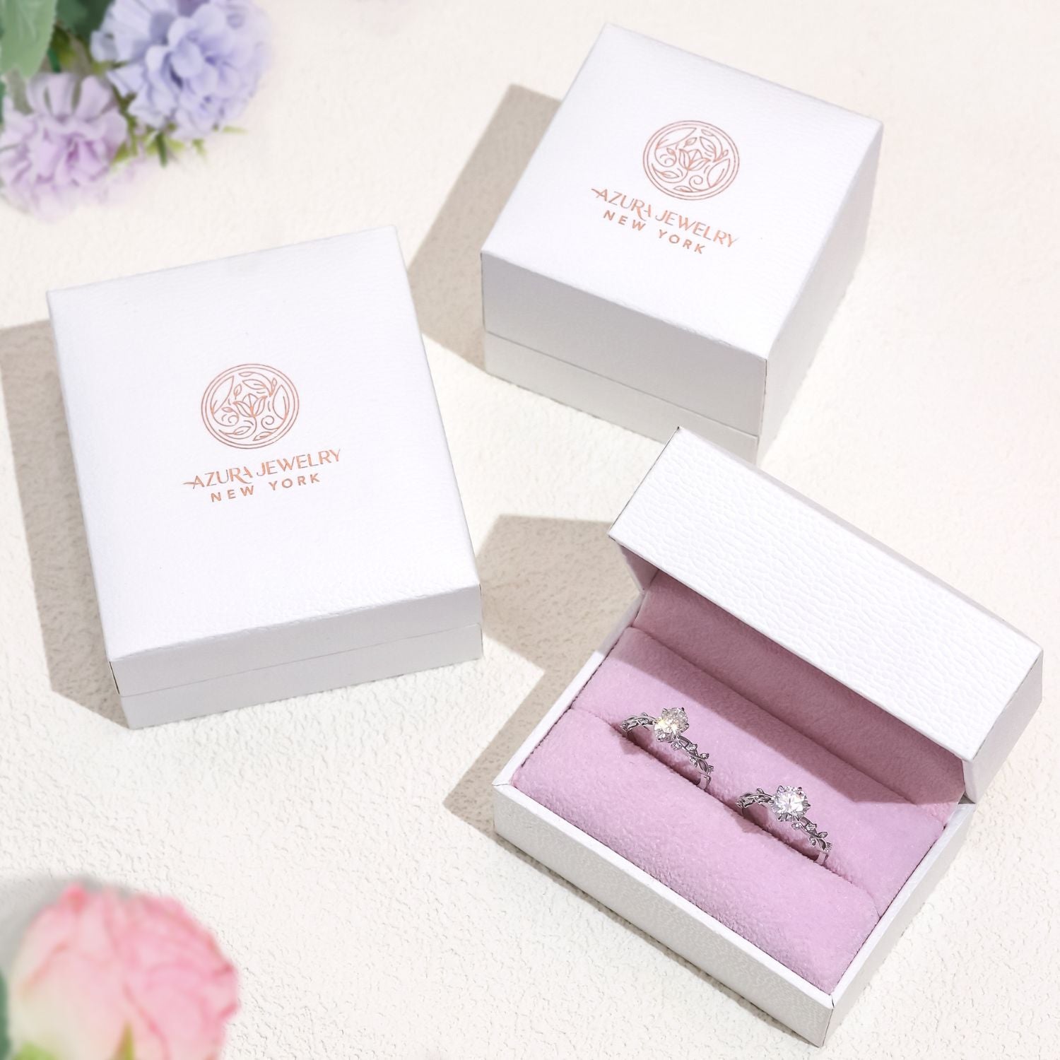 Abloom Stacking Band Solid White Gold