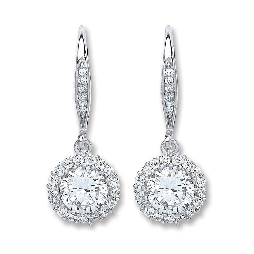 Celestial Radiance Sterling Silver Drop Earrings