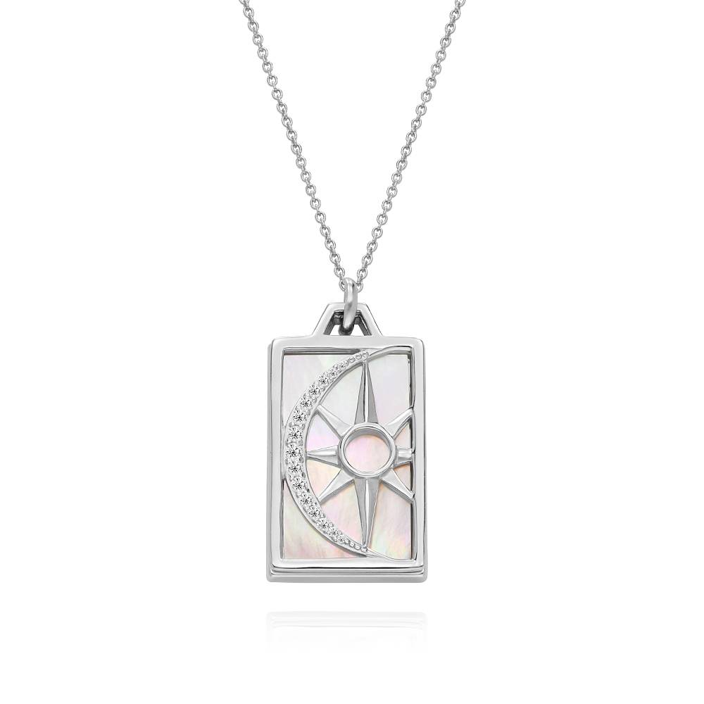 Celestial Sun & Moon Personalized Necklace in Sterling Silver