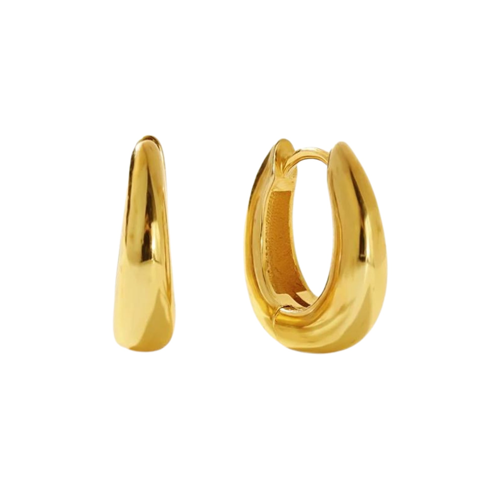 Gold U Hoop Earrings