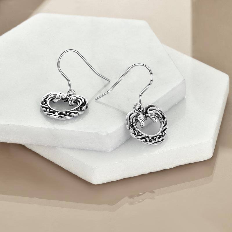 Sterling Silver Horse Drop Earrings