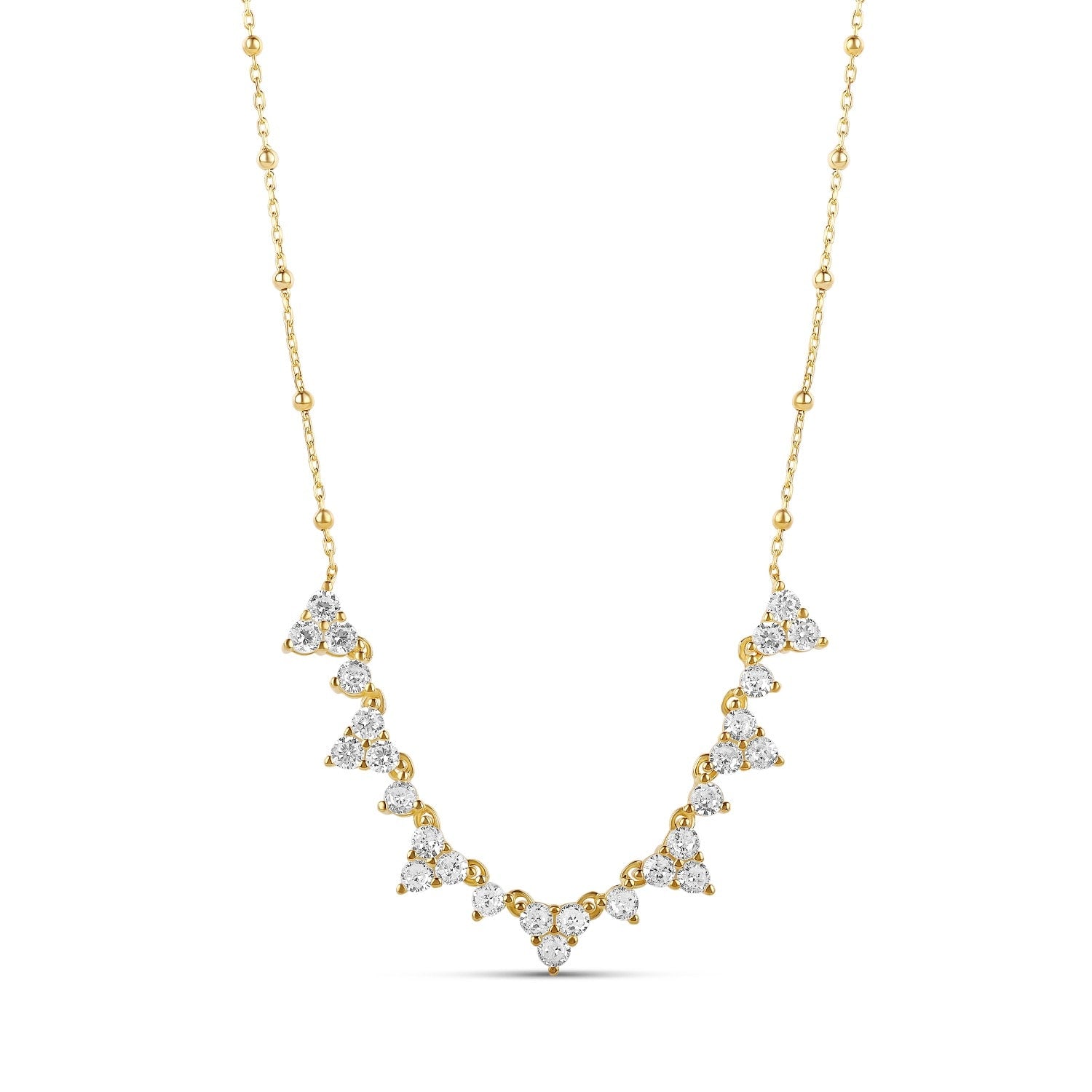 Center Cluster Necklace - Gold