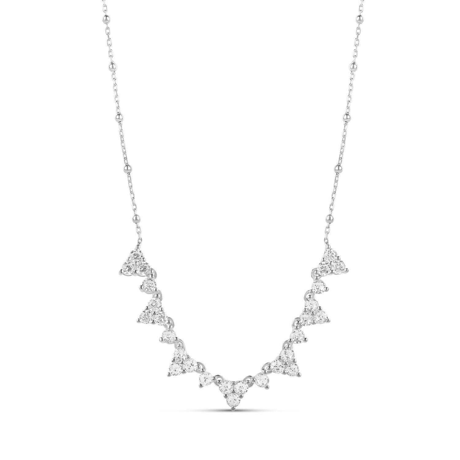 Center Cluster Necklace - Silver