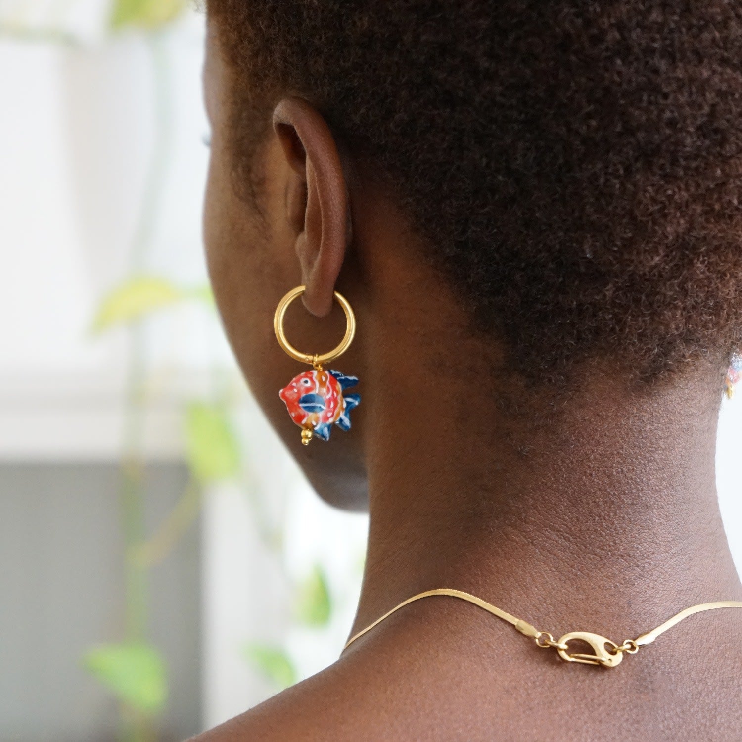 Ceramic Fish Hoop Earrings Martin