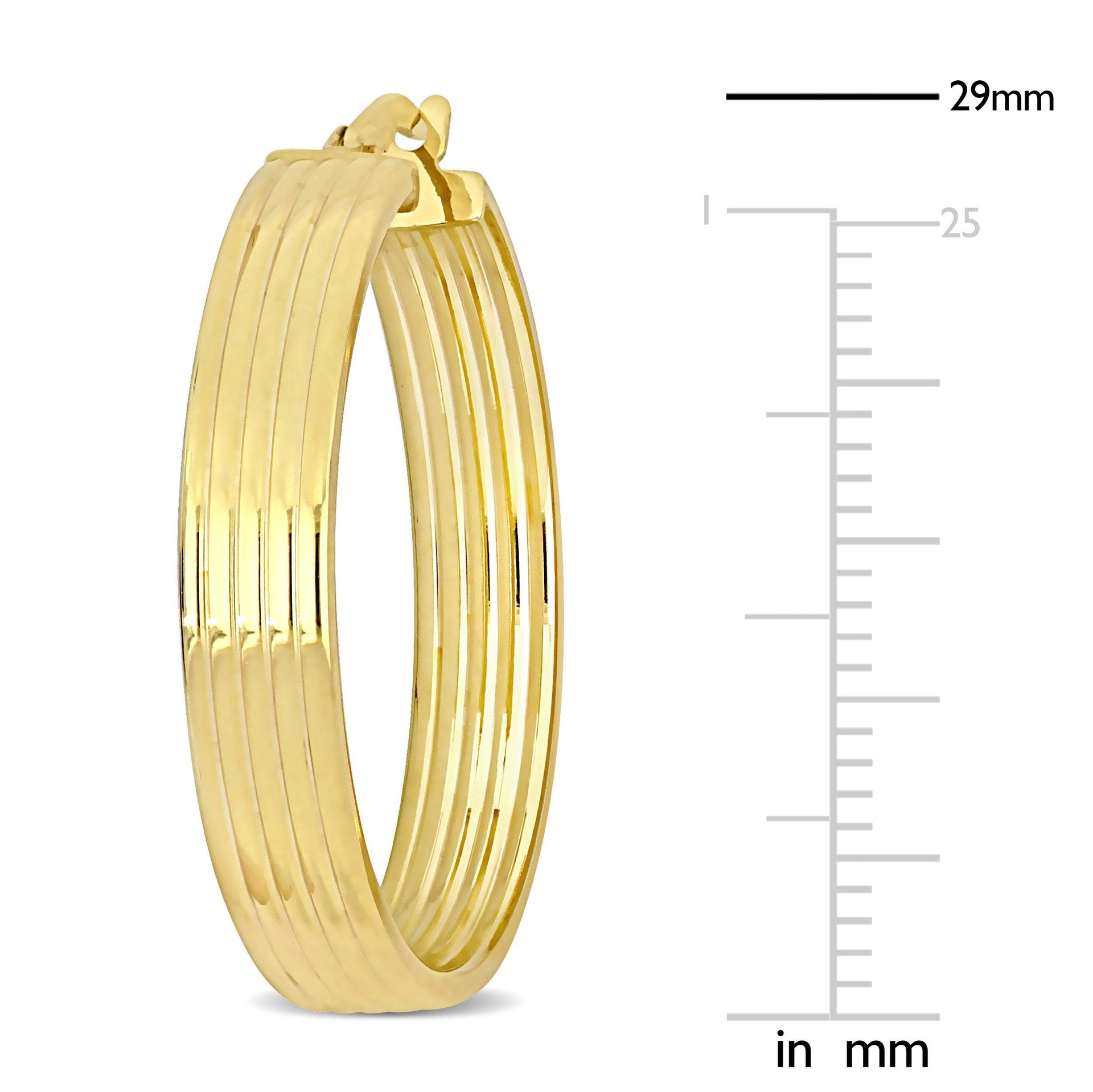 29 MM 5-Row Hoop Earrings in 14K Yellow Gold