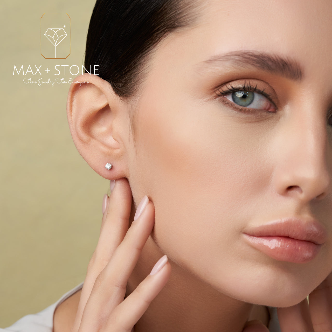 Certified 14k White Gold Lab Grown Diamond Solitaire Stud Earrings (1/4 ct.tw)