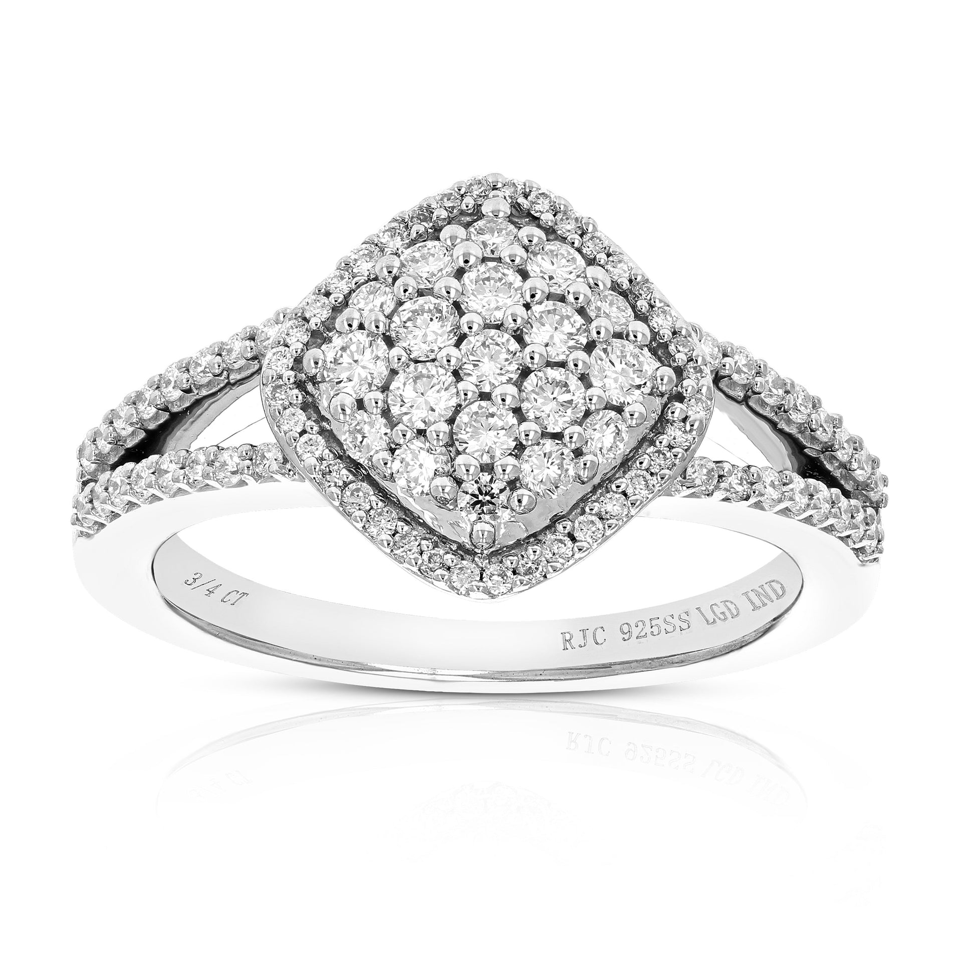 2/3 cttw Round Cut Lab Grown Diamond Engagement Ring .925 Sterling Silver Prong Set