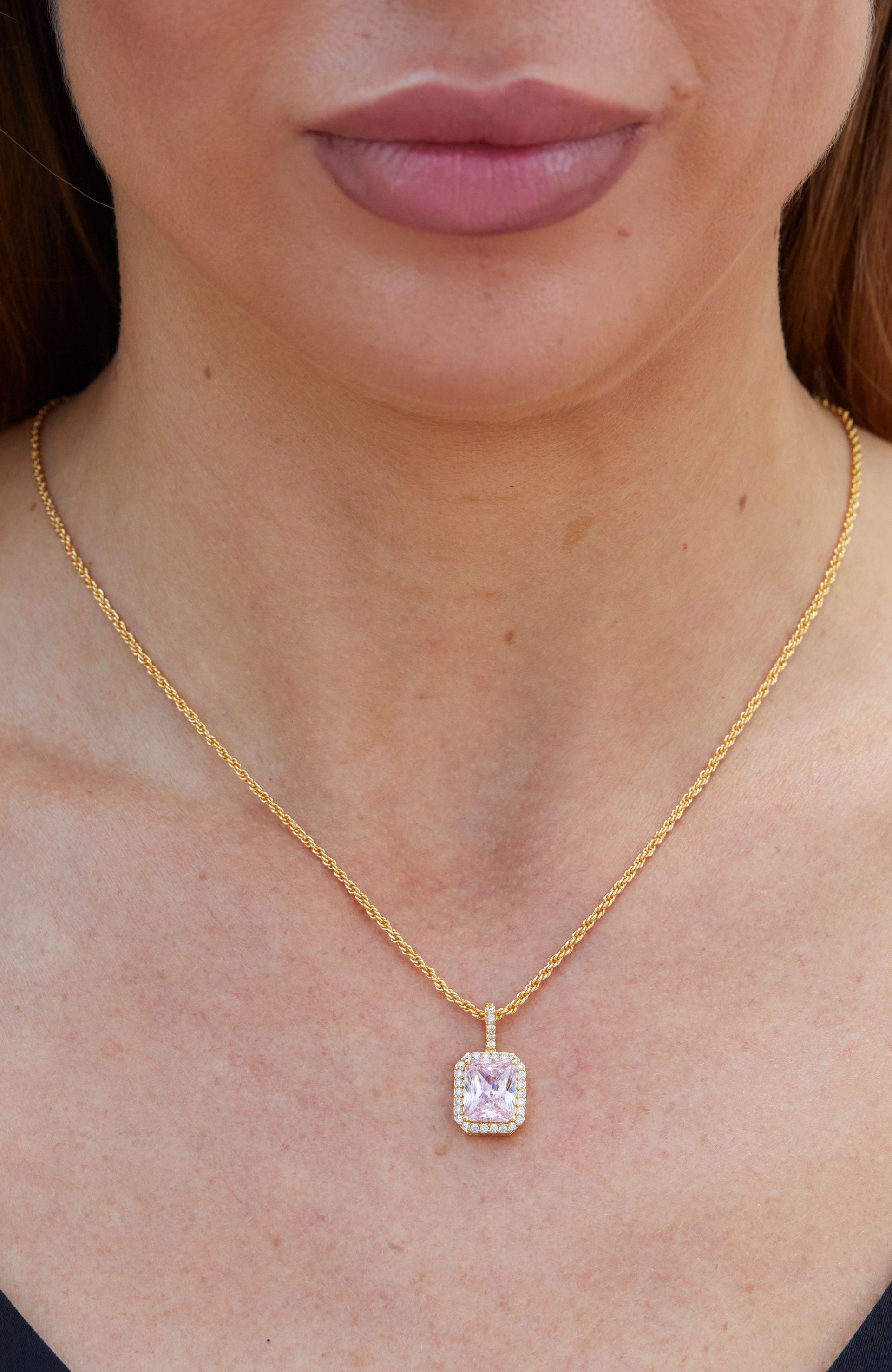 Large Cushion Halo Pendant