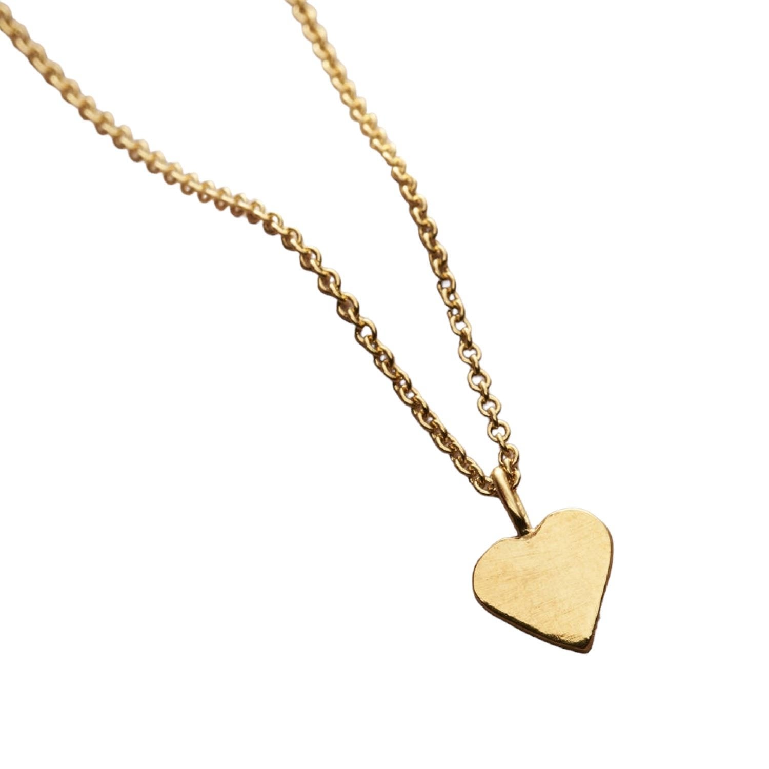Yellow Gold Plated Mini Heart Charm Necklace