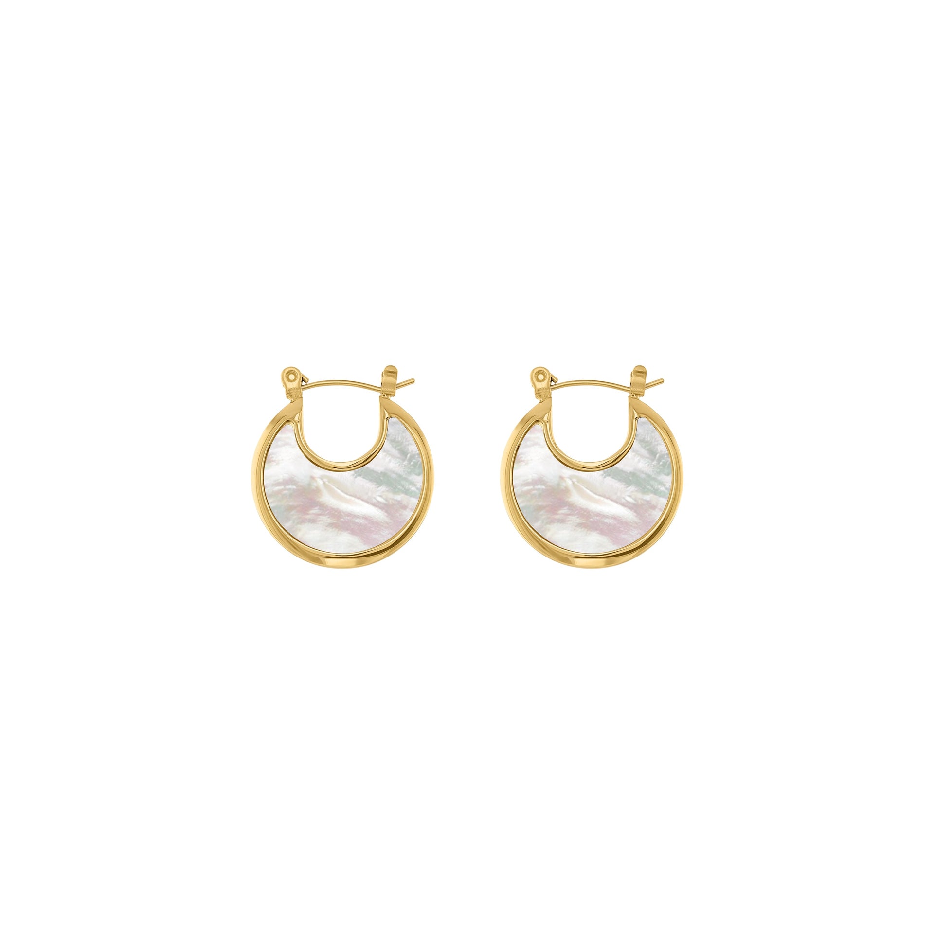 Tessa Disc Hoop Earrings - Black