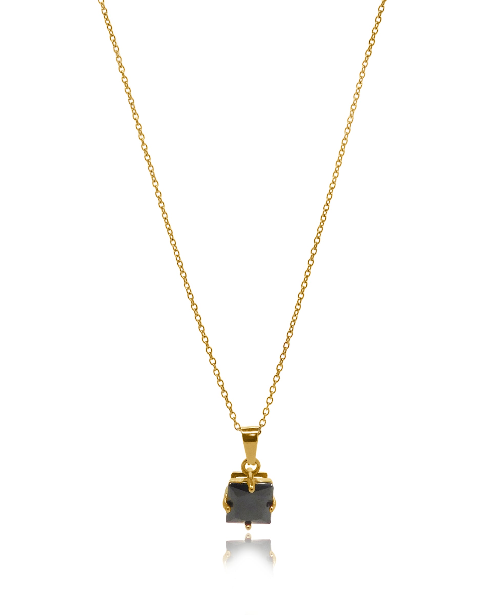 Kamaria Square Black Stone Necklace