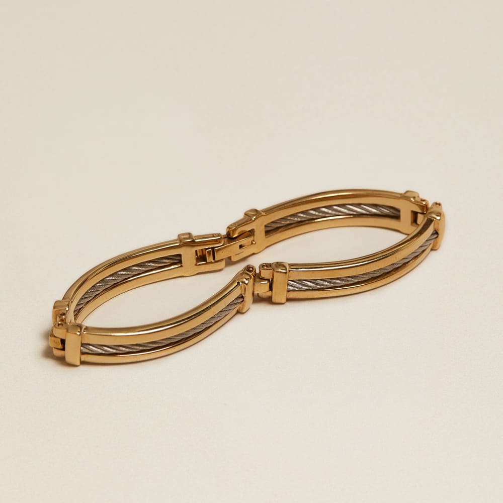 Vintage Two-Tone Cable Bangle