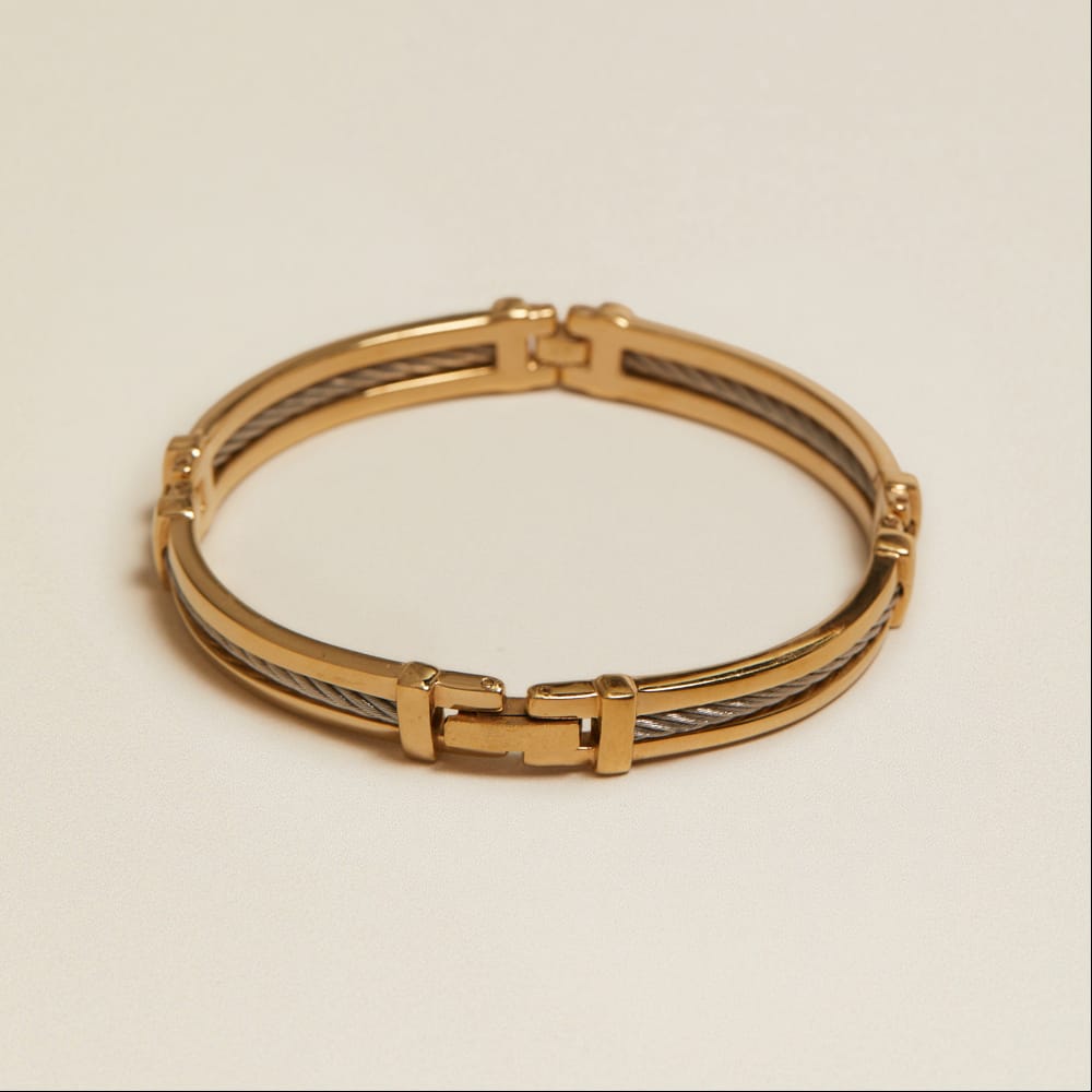 Vintage Two-Tone Cable Bangle