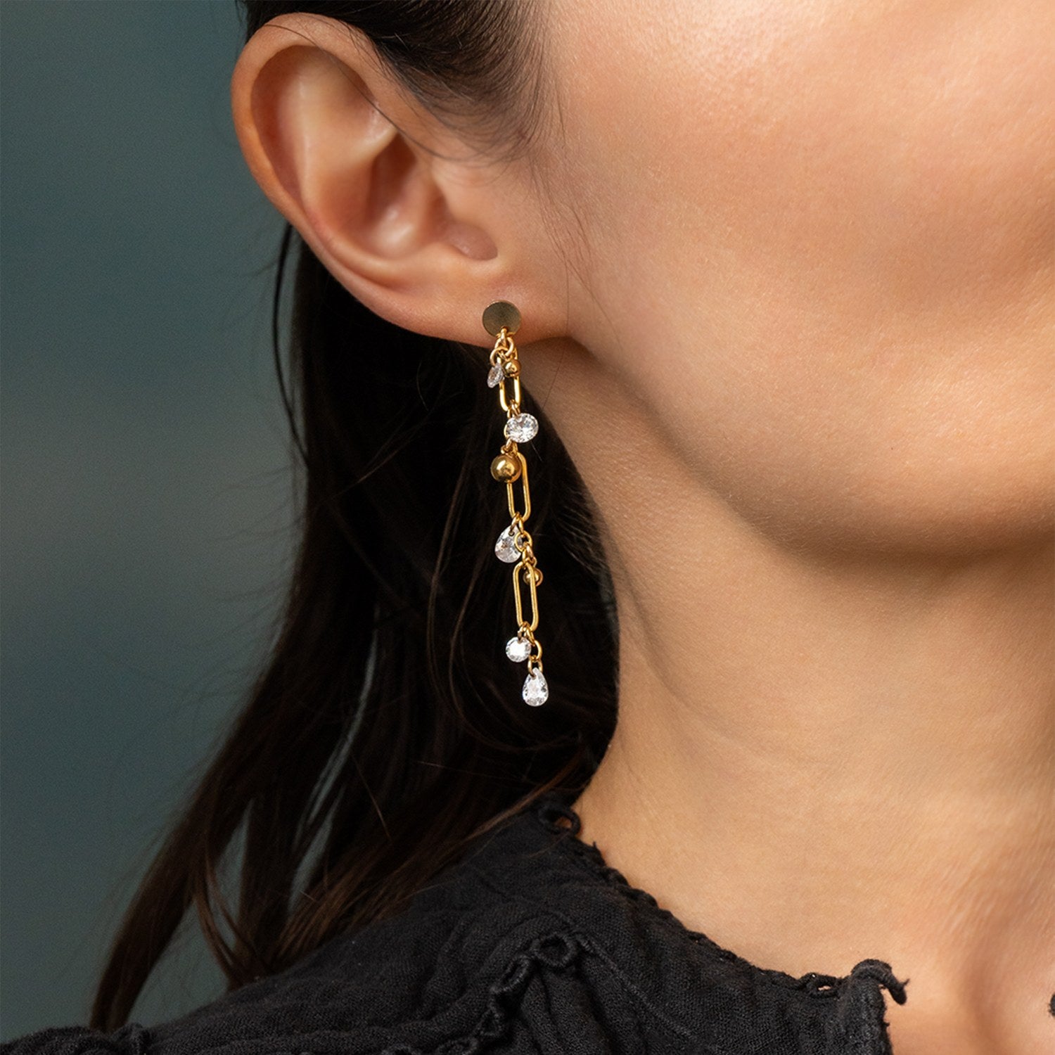 Chain Drop Bridal Earrings