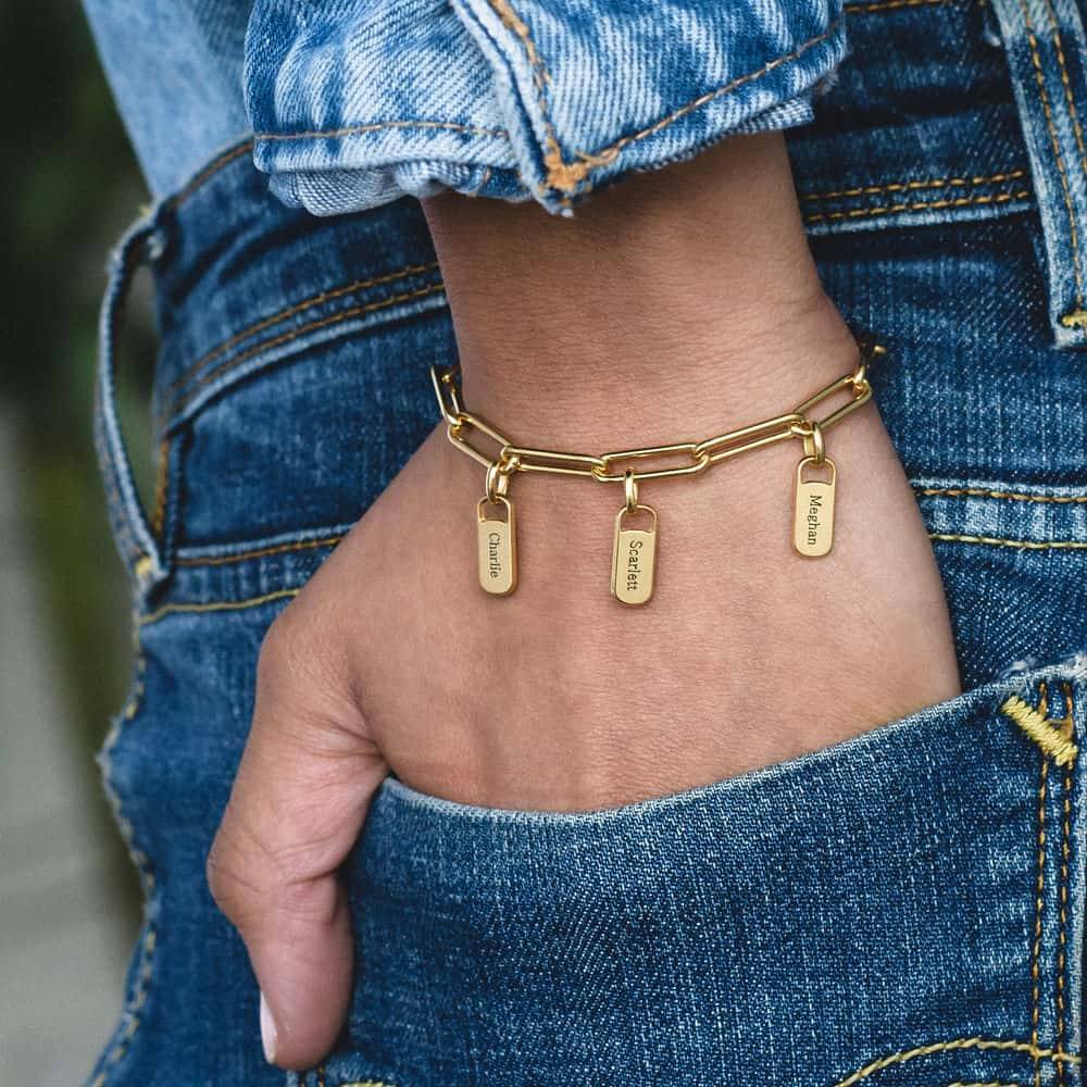 Rory Chain Link Bracelet with Custom Charms in 14K Yellow Gold