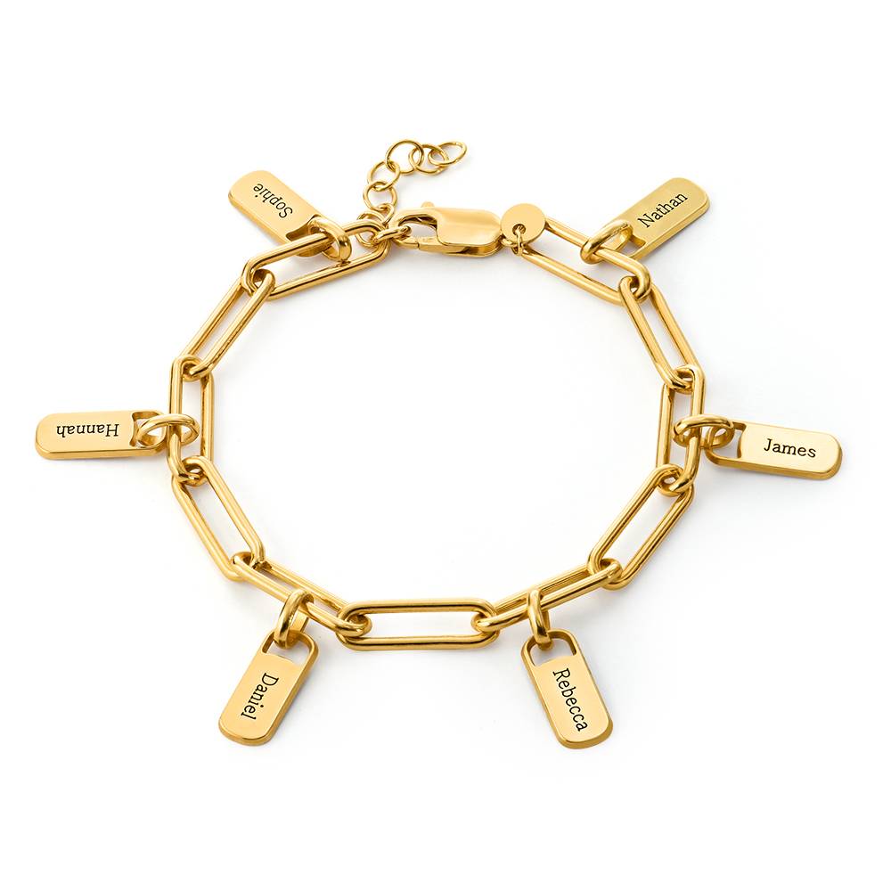 Rory Chain Link Bracelet with Custom Charms in 18K Gold Vermeil