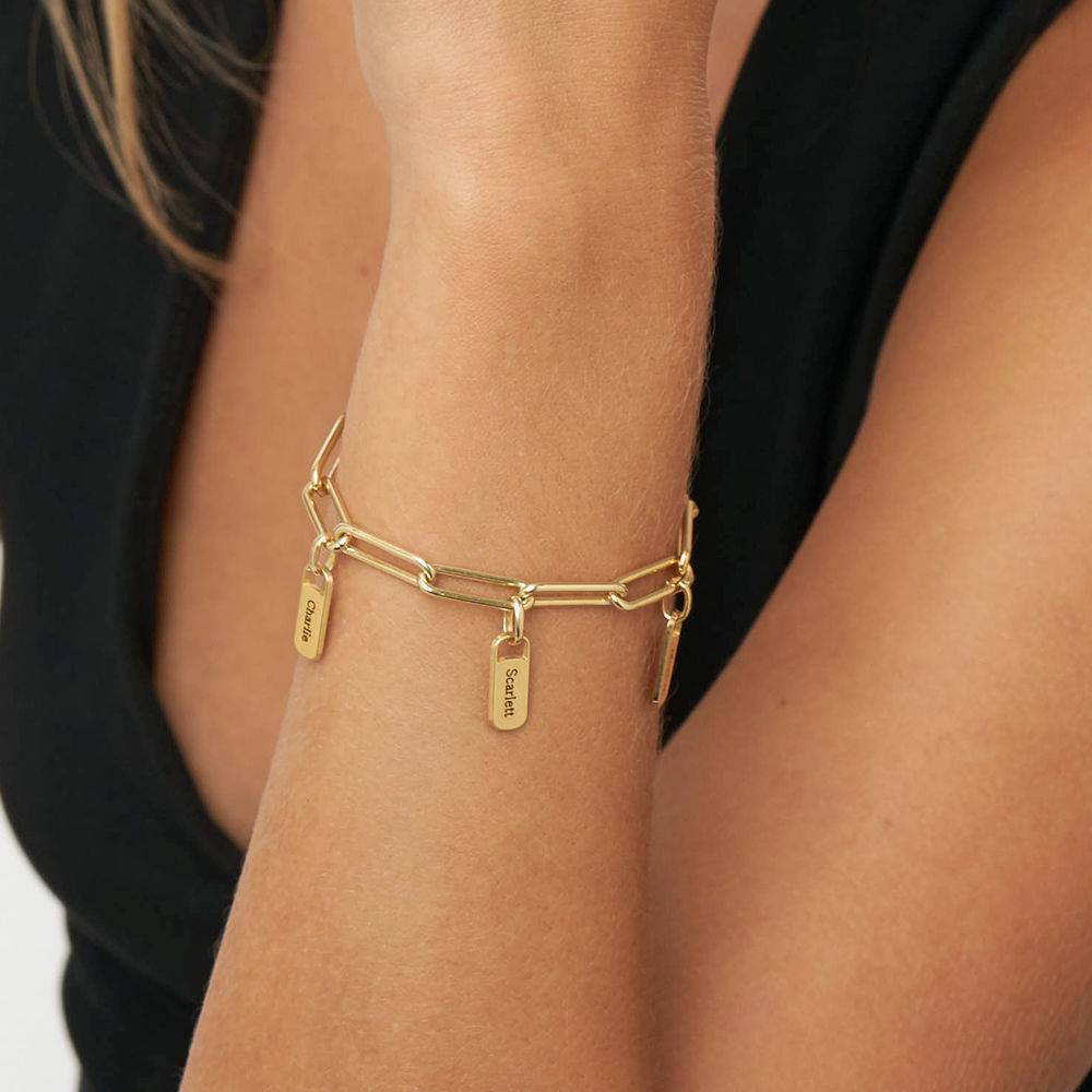 Rory Chain Link Bracelet with Custom Charms in 18K Gold Vermeil