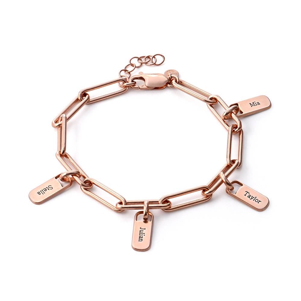 Rory Chain Link Bracelet with Custom Charms in 18K Rose Gold Plating