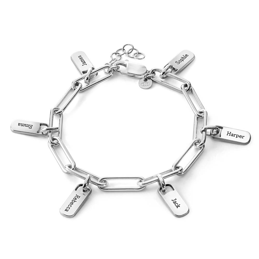 Rory Chain Link Bracelet with Custom Charms in Silver
