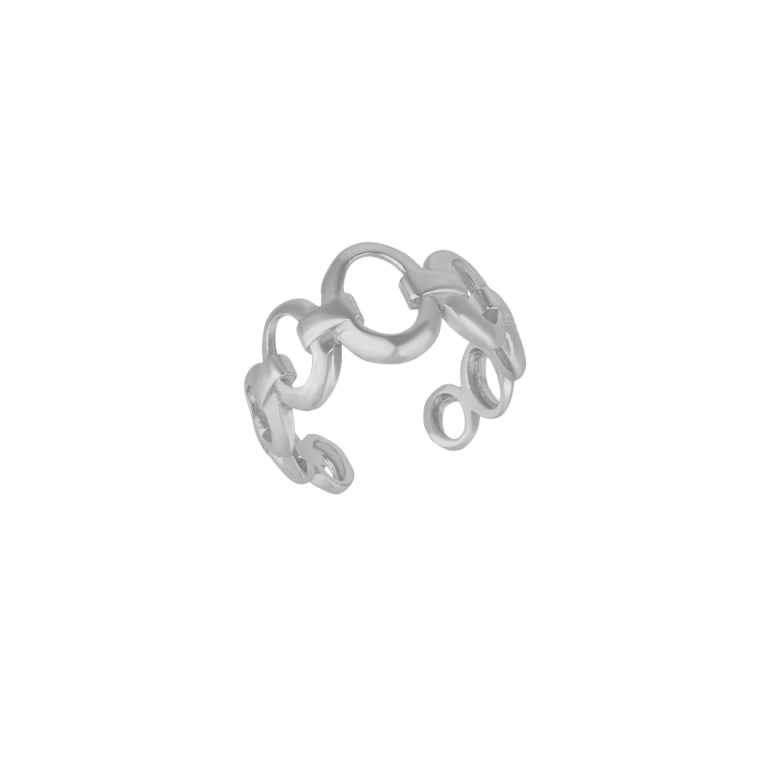 Chain Link Embrace Silver Ring